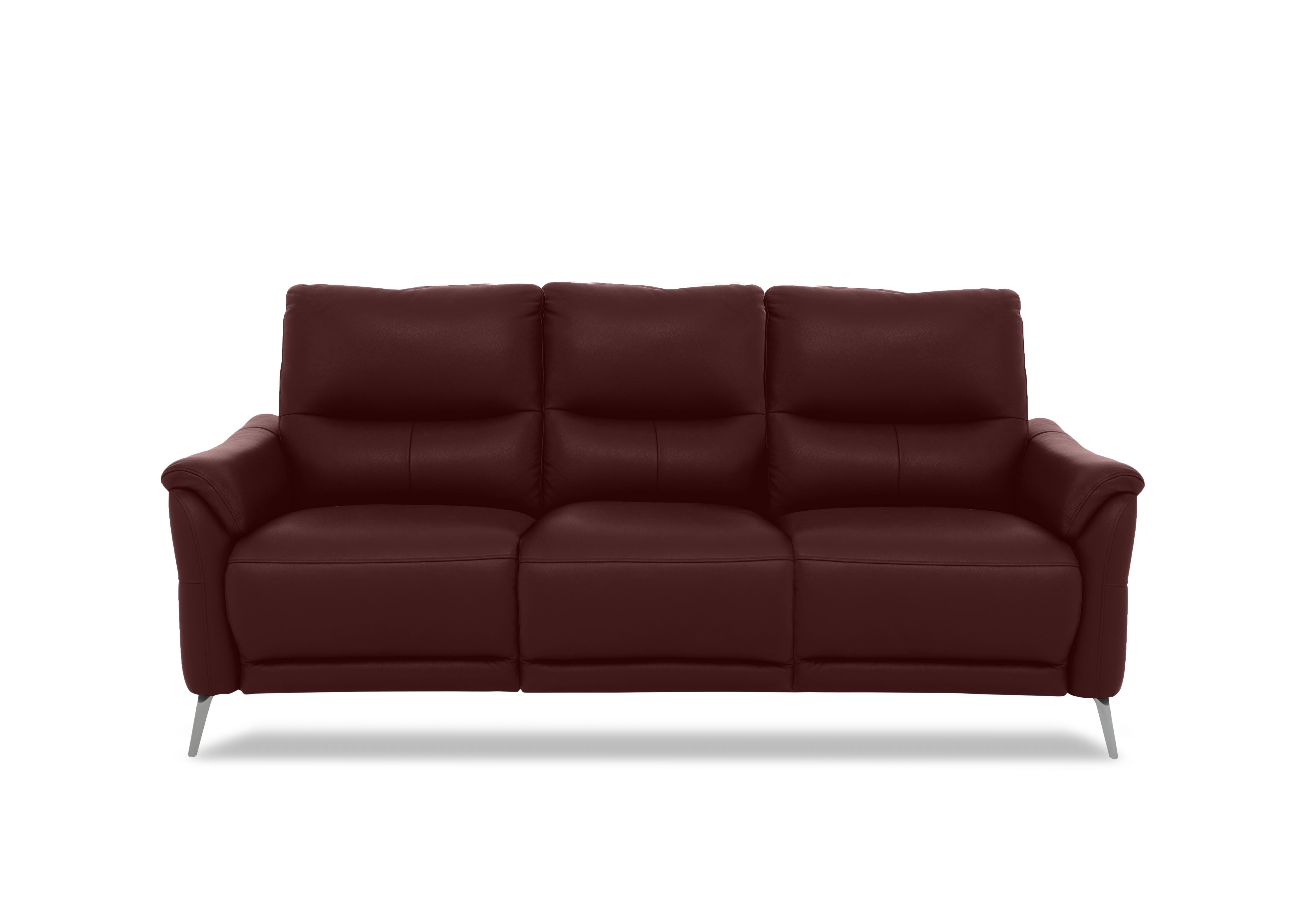 Daytona 3 Seater Leather Power Recliner Sofa with Bluetooth Speaker in Cat-60/15 Ruby on Furniture Village
