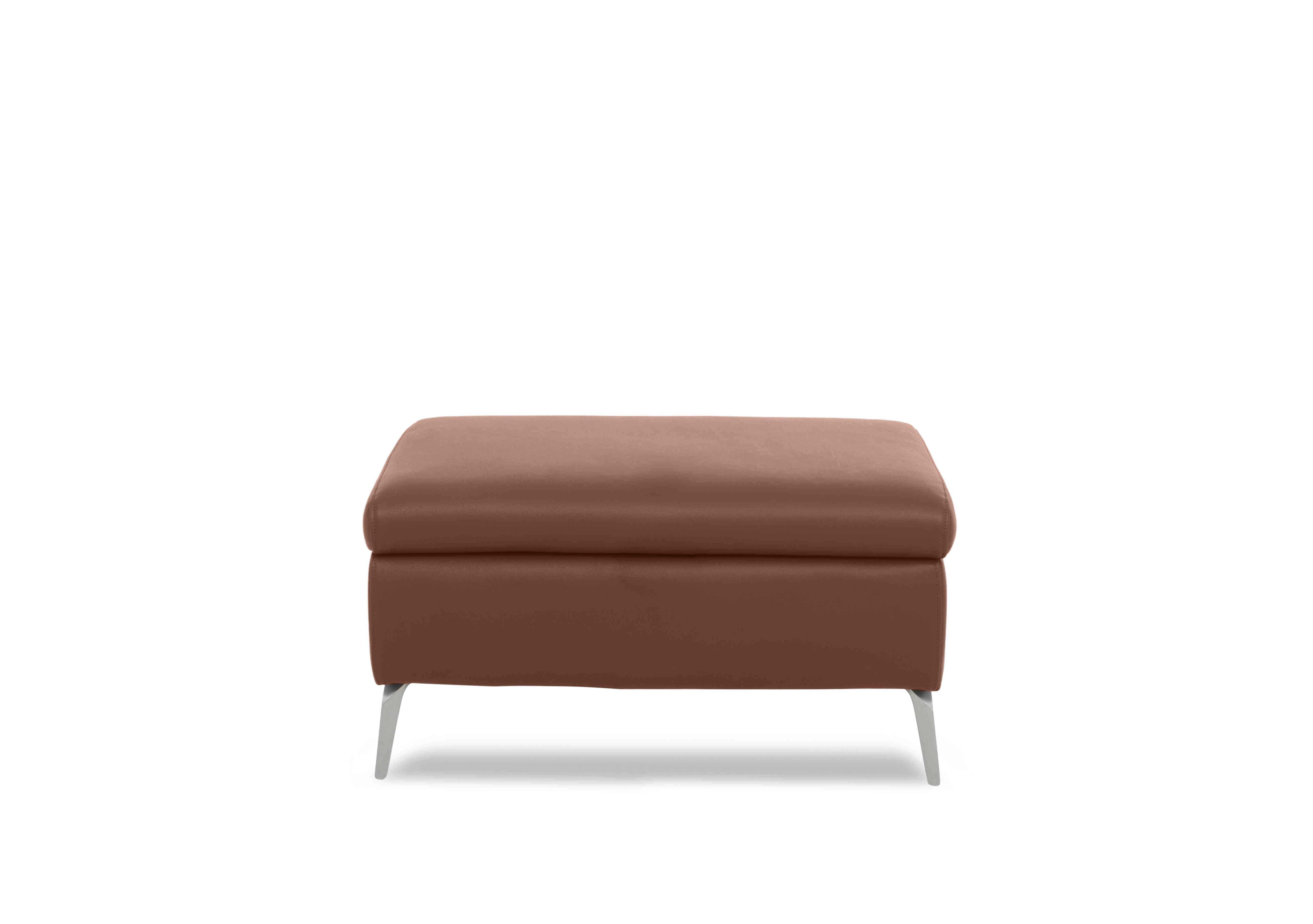 Daytona Leather Footstool in Cat-60/07 Butterscotch on Furniture Village