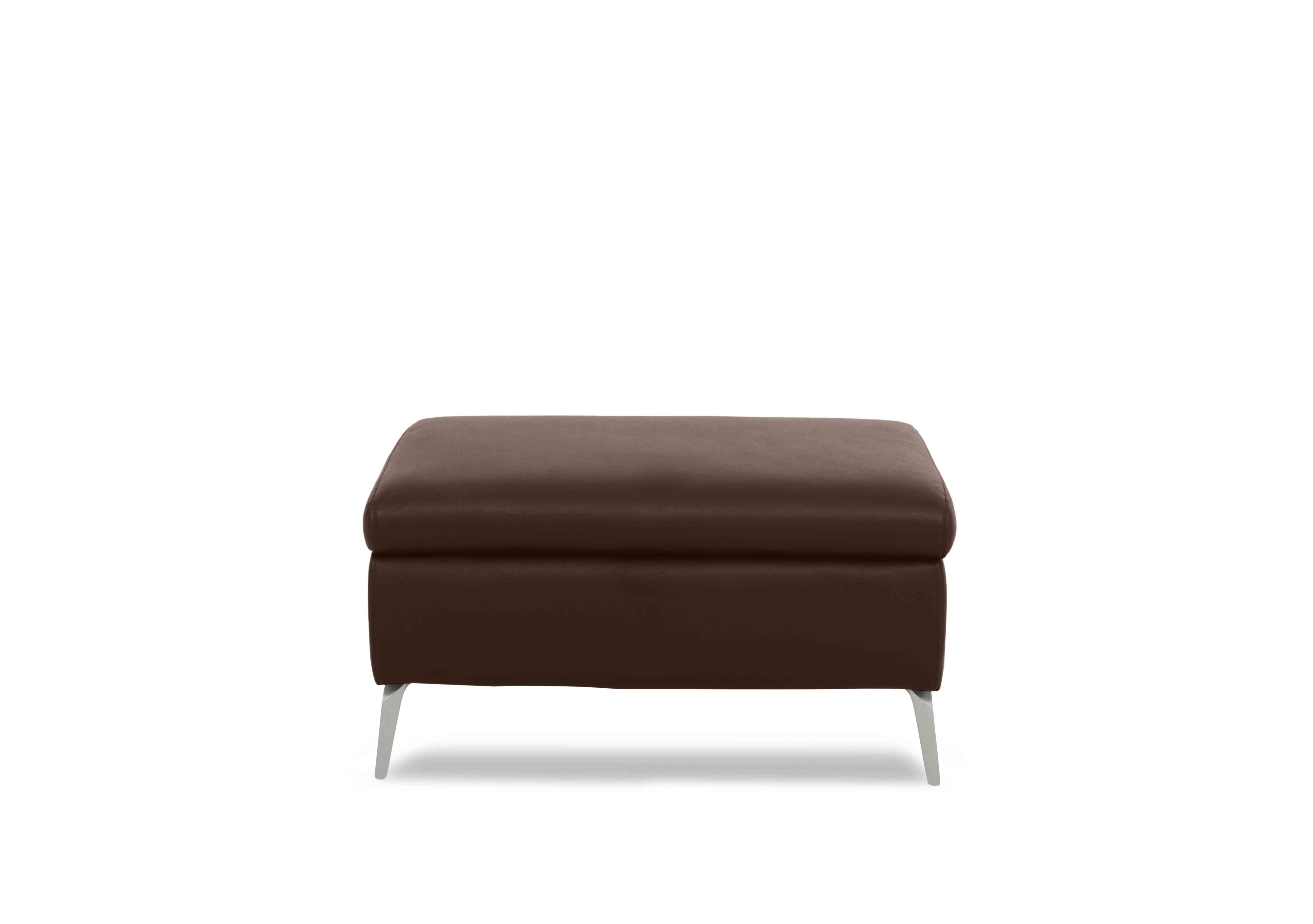 Daytona Leather Footstool in Cat-60/08 Chocolate on Furniture Village