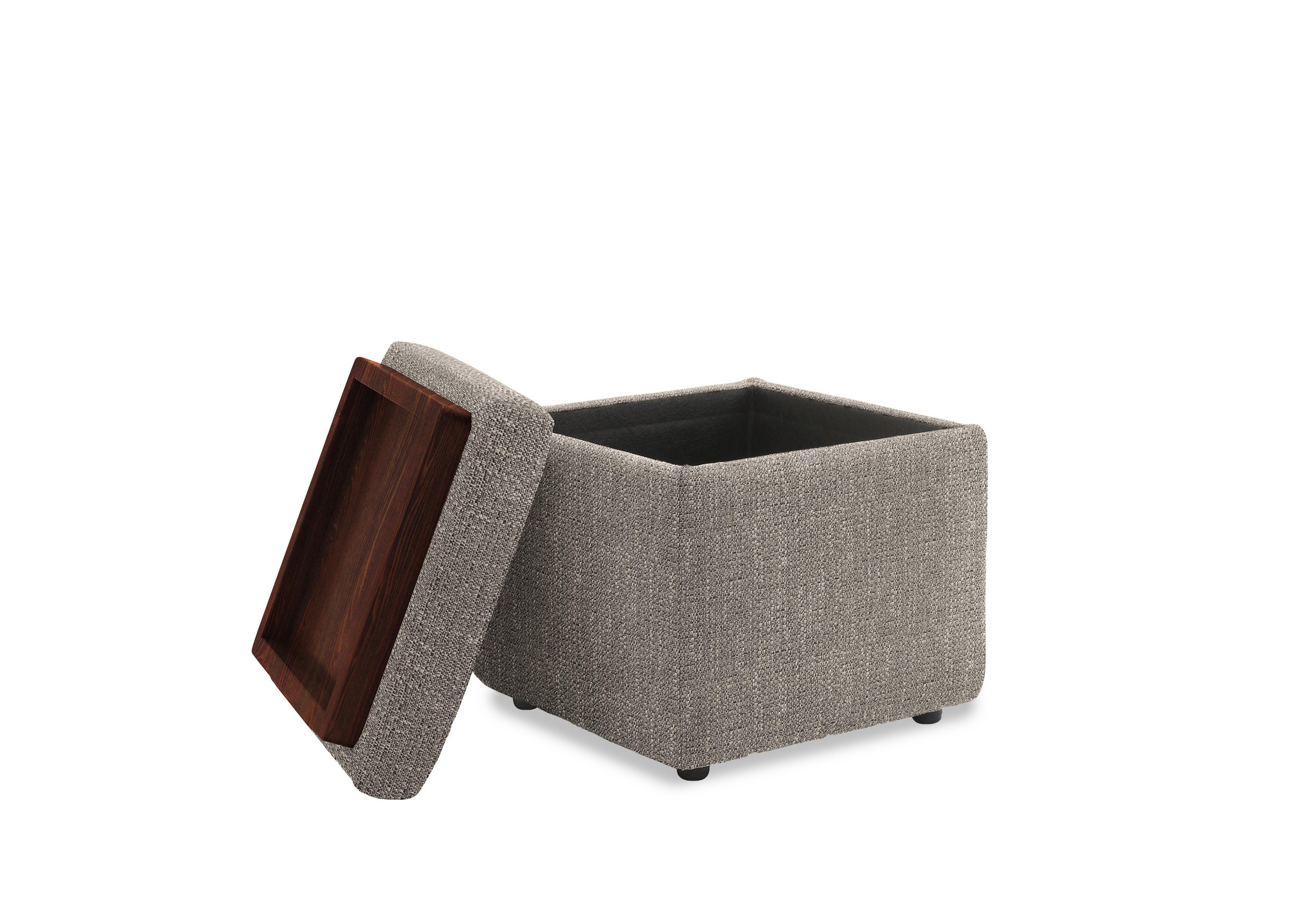 Arlo Fabric Storage Cube Tray Stool in B135 Libby Sand Wal on Furniture Village