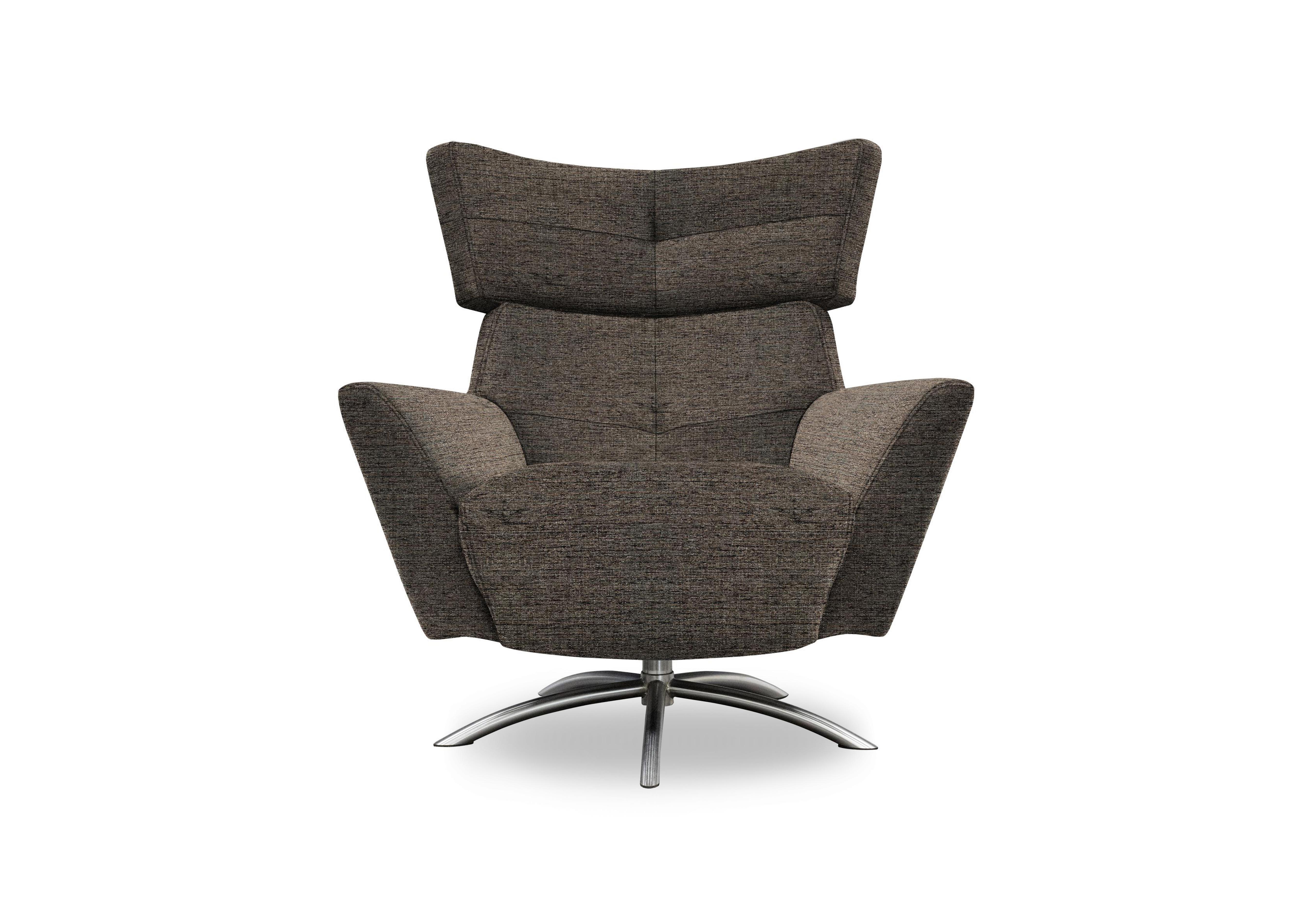 Arlo Fabric Swivel Chair in A008 Yarn Slate Ch Ft on Furniture Village