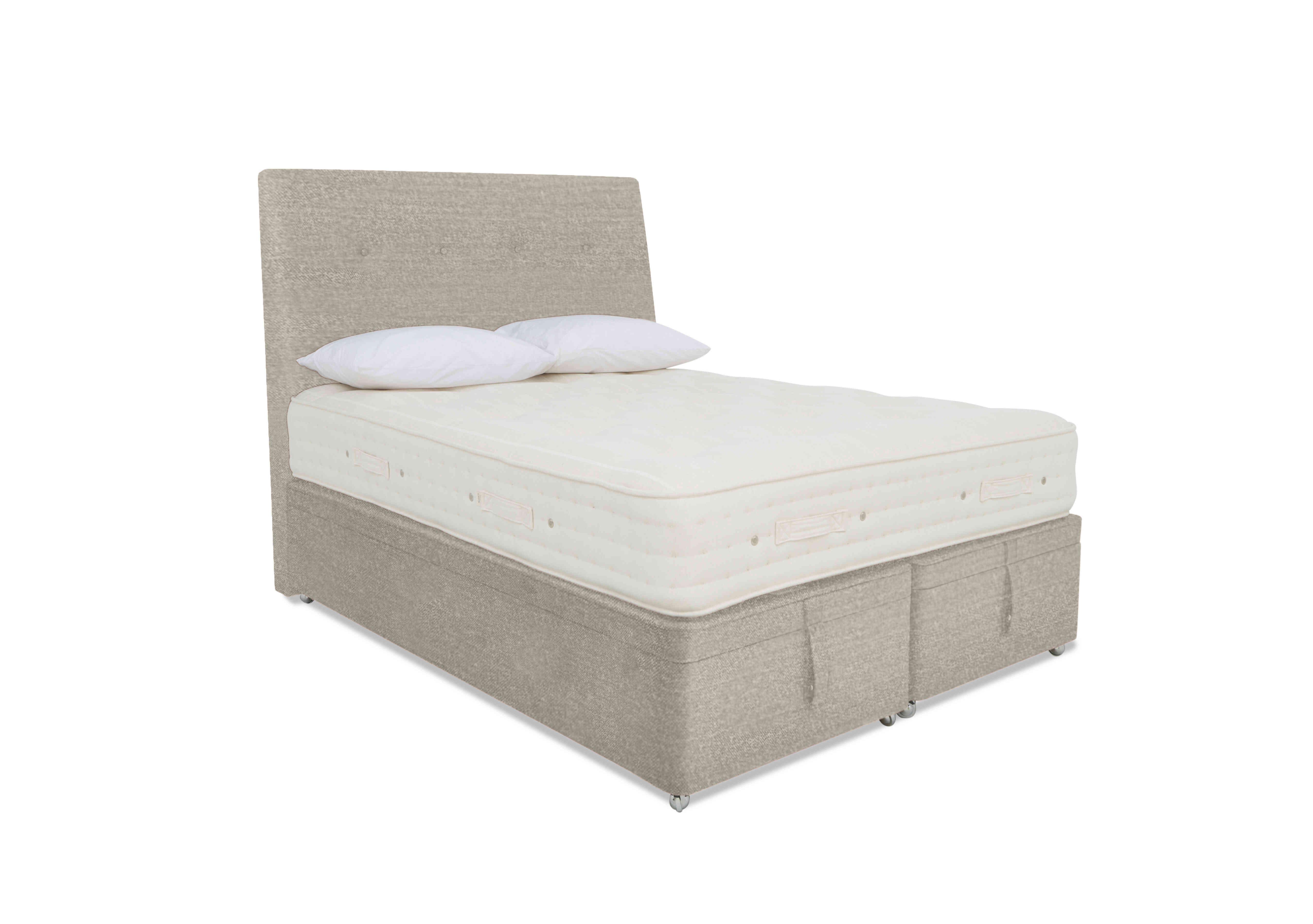 Luxury Firm 1 Ottoman Divan Set in Imperio 904 Biscuit on Furniture Village
