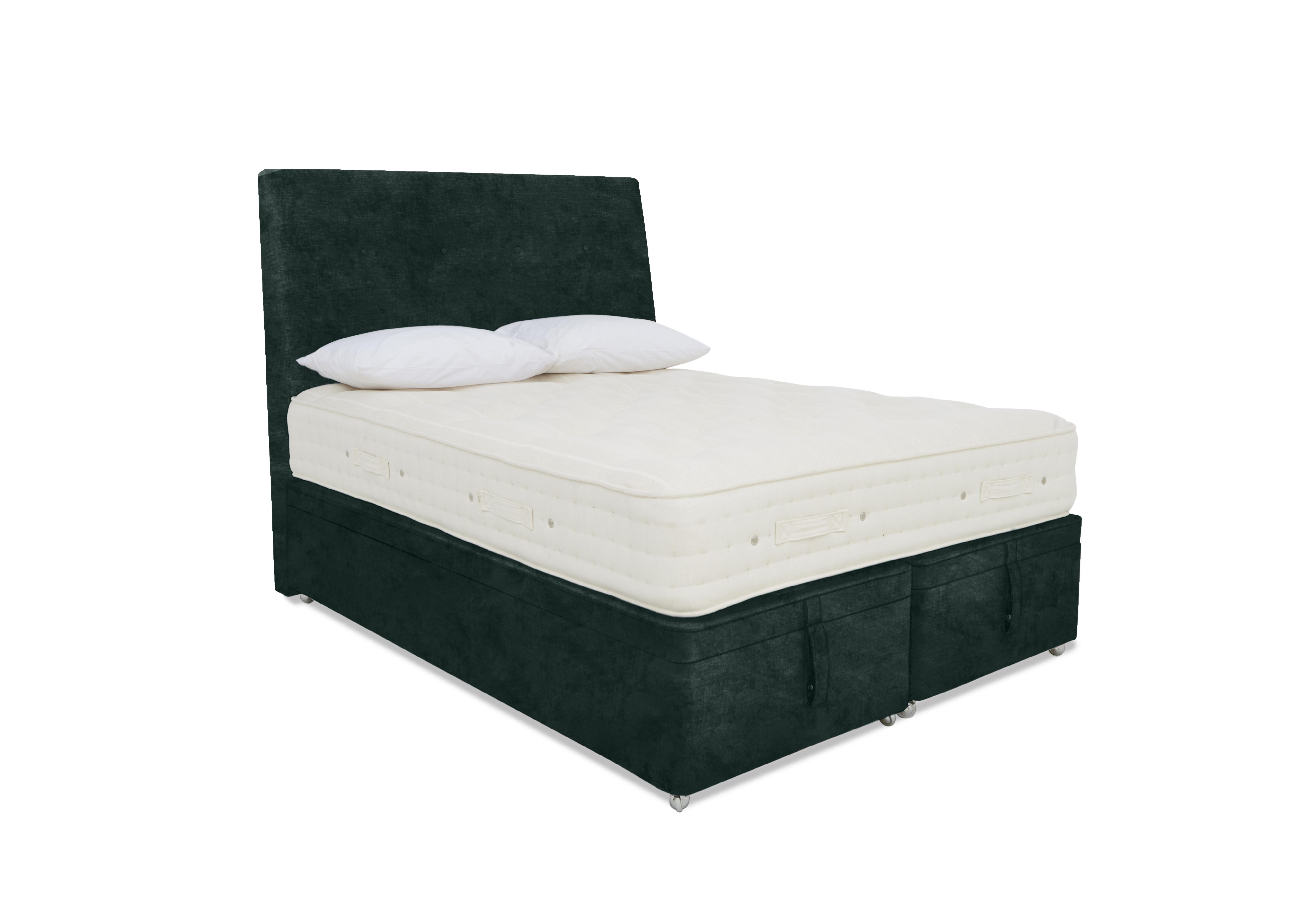 Luxury Firm 1 Ottoman Divan Set in Premium 501 Emerald Green on Furniture Village