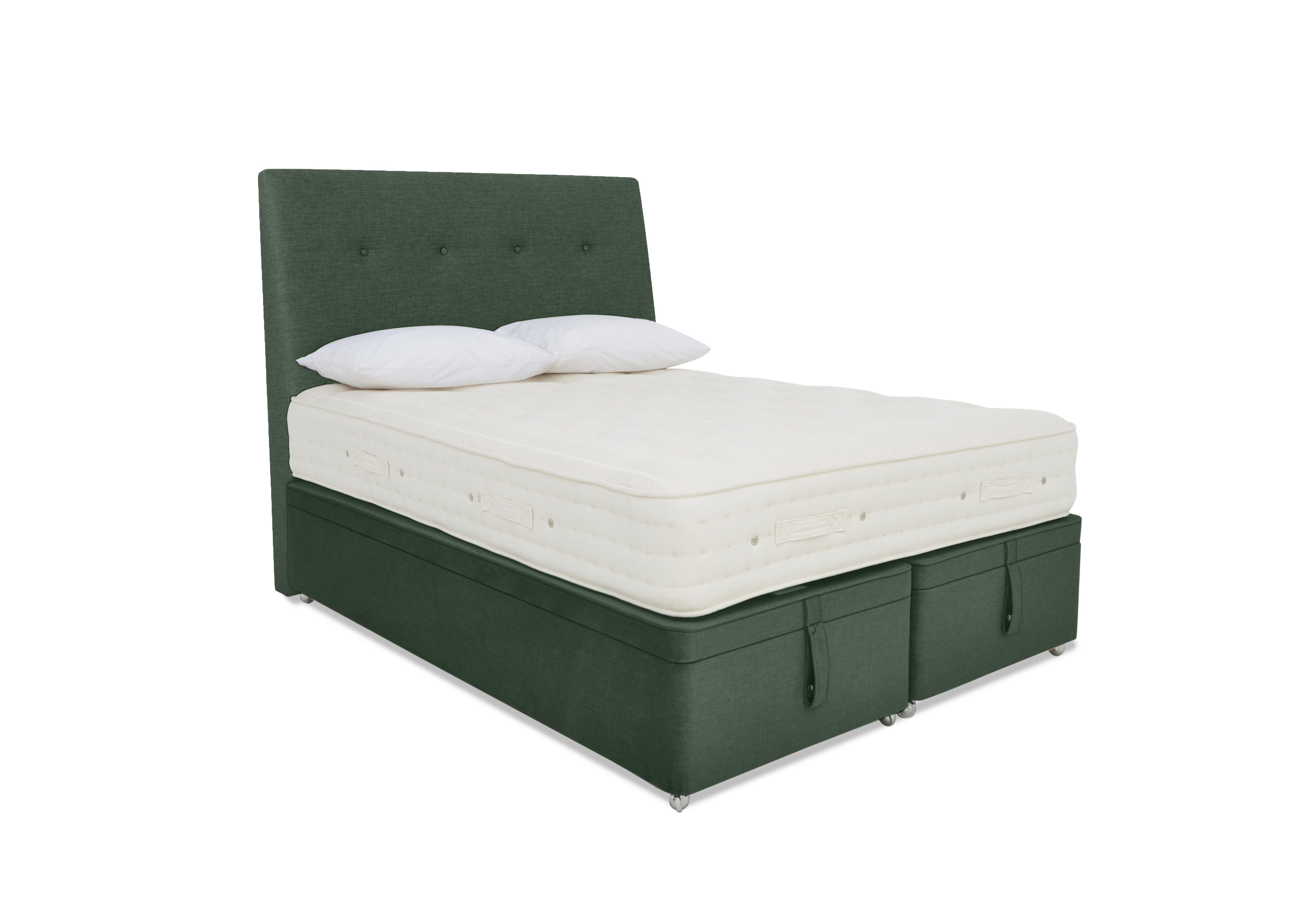 Luxury Firm 1 Ottoman Divan Set in Premium 502 Tourmaline Green on Furniture Village