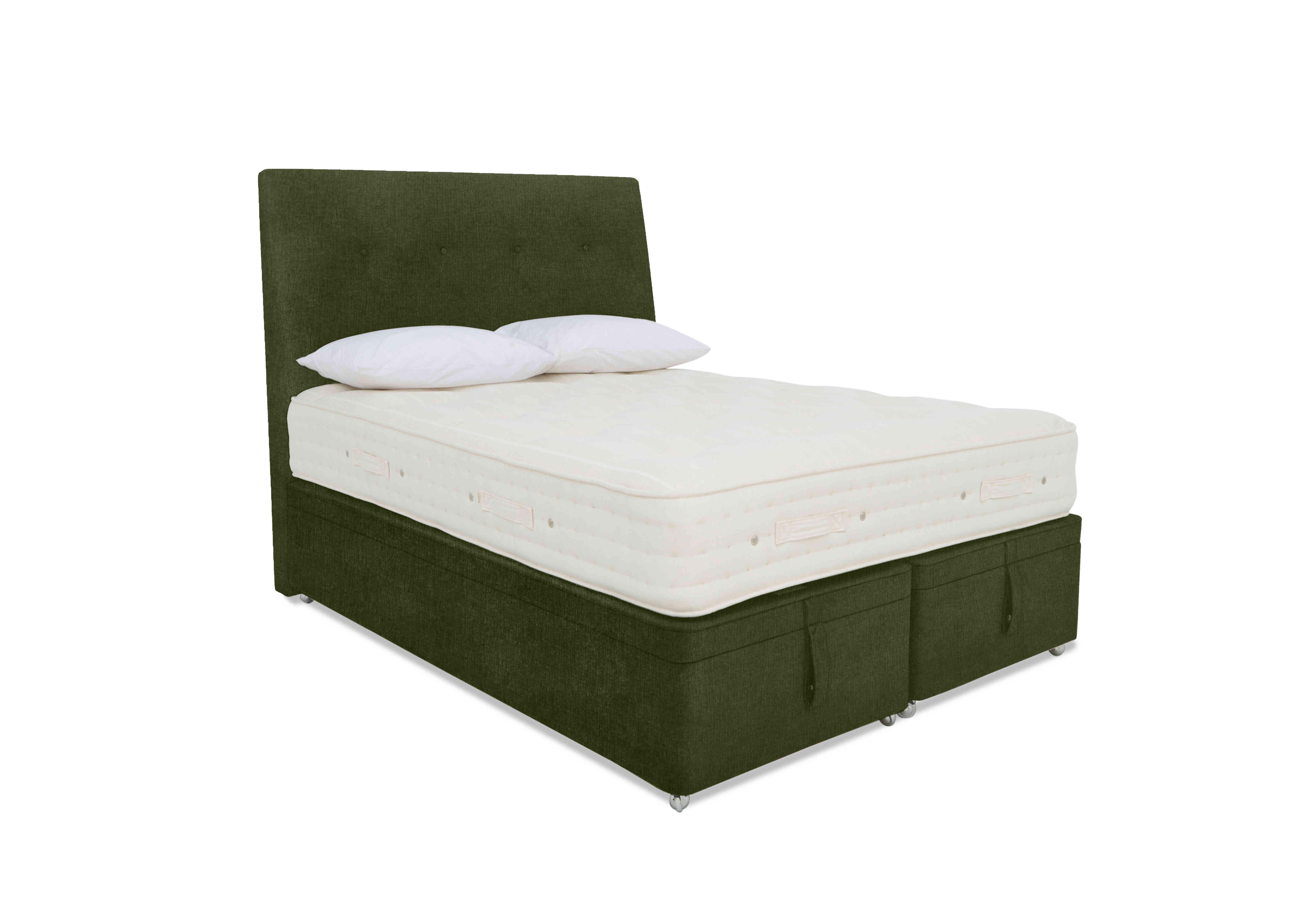 Luxury Firm 1 Ottoman Divan Set in Zenith 501 Palm on Furniture Village