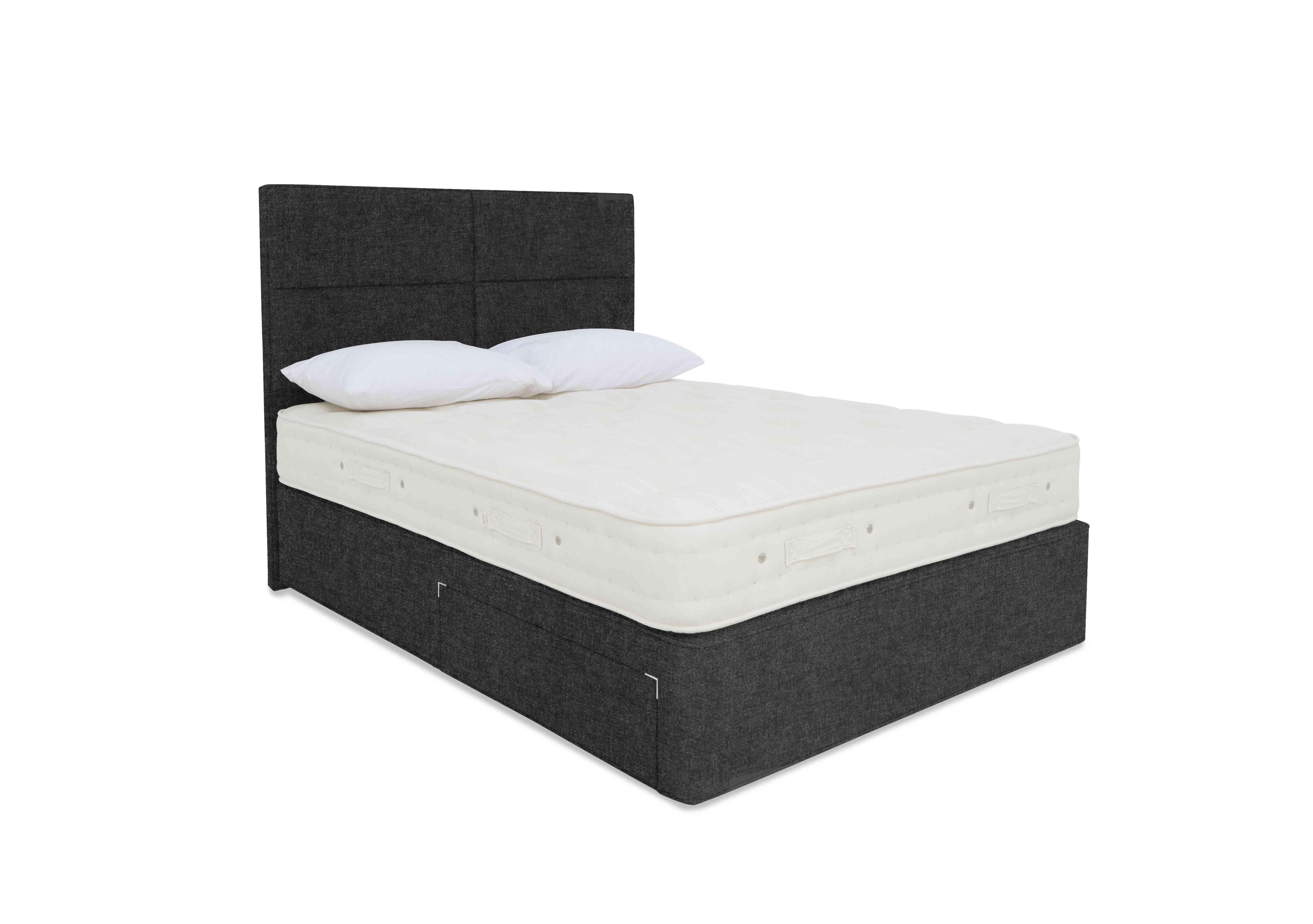 Luxury Firm 2 Divan Set in Tweed 801 Charcoal on Furniture Village