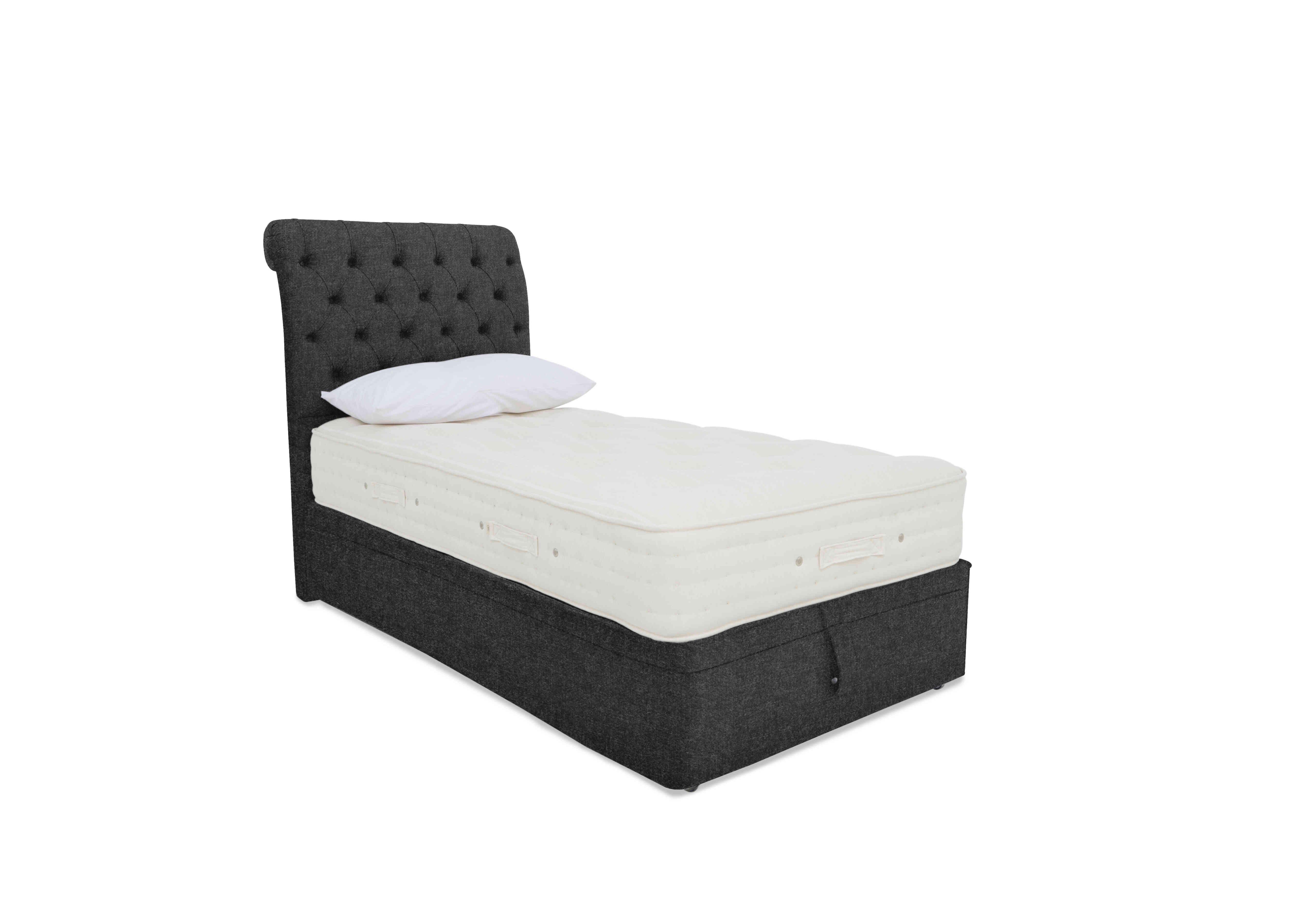 Luxury Firm 3 Ottoman Divan Set in Tweed 801 Charcoal on Furniture Village