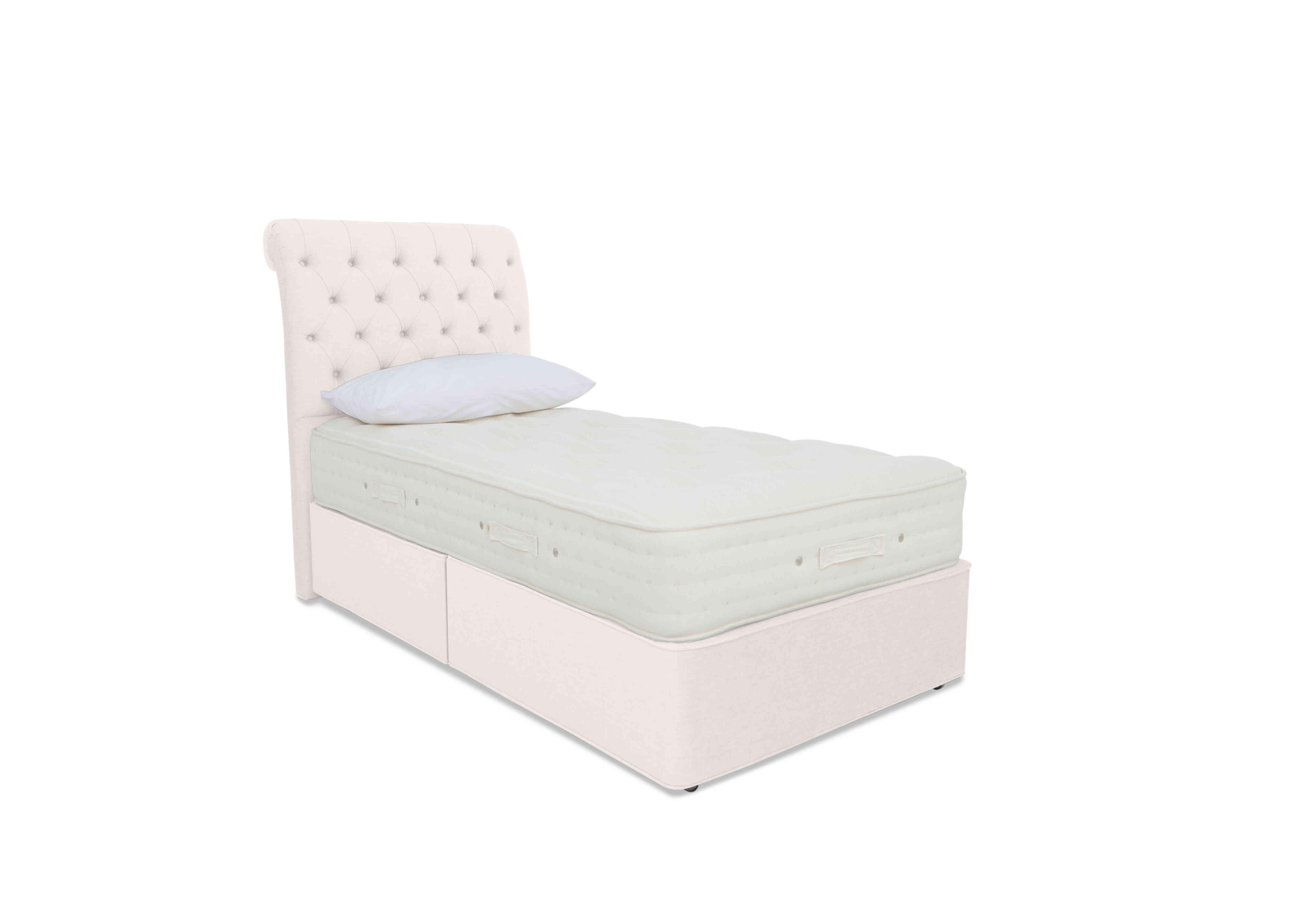 Luxury Firm 3 Divan Set in Premium 900 White Opal on Furniture Village