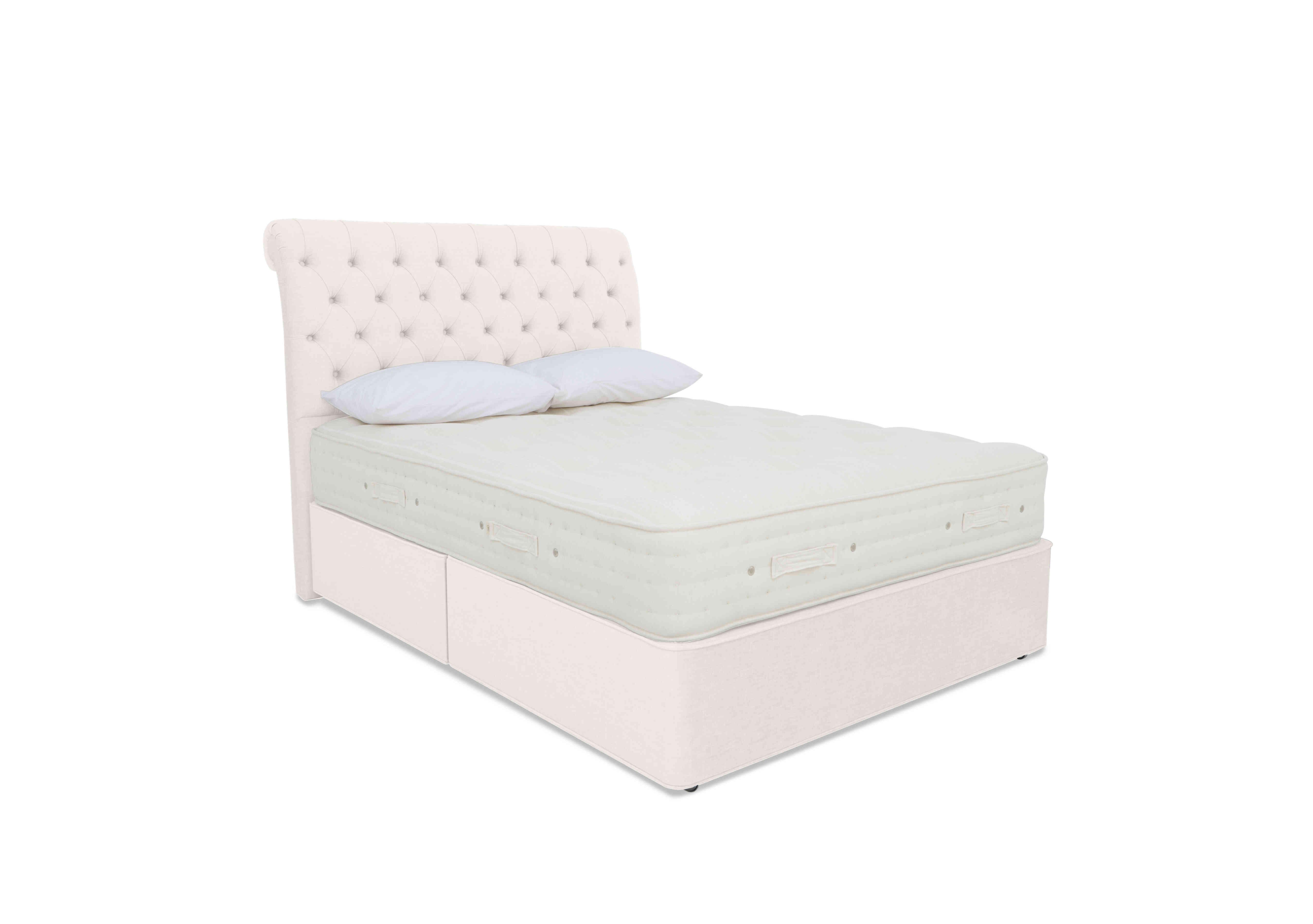 Luxury Firm 3 Divan Set in Premium 900 White Opal on Furniture Village