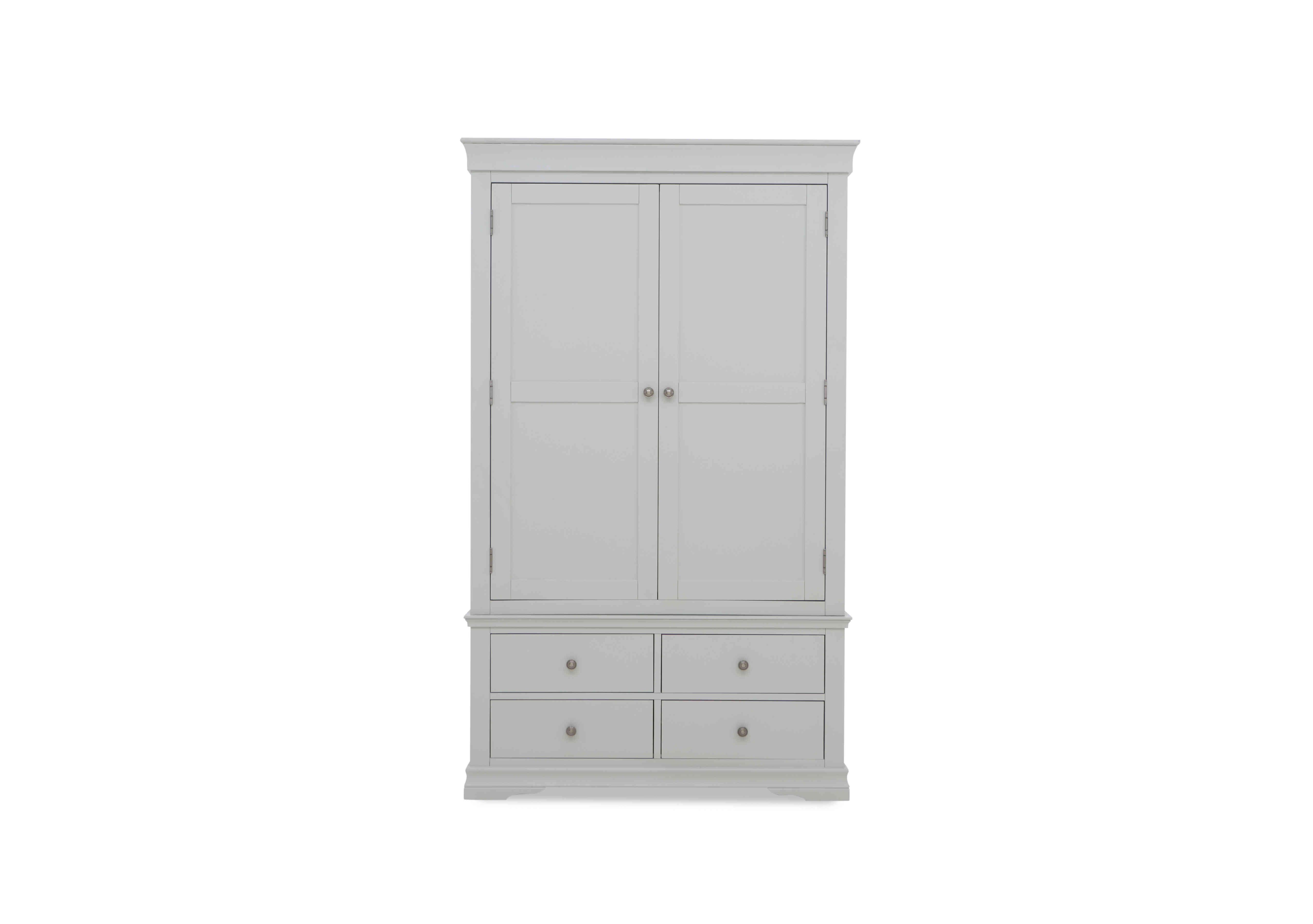 Tiverton 2 Door Gents Wardrobe with Drawers in Dove Grey on Furniture Village