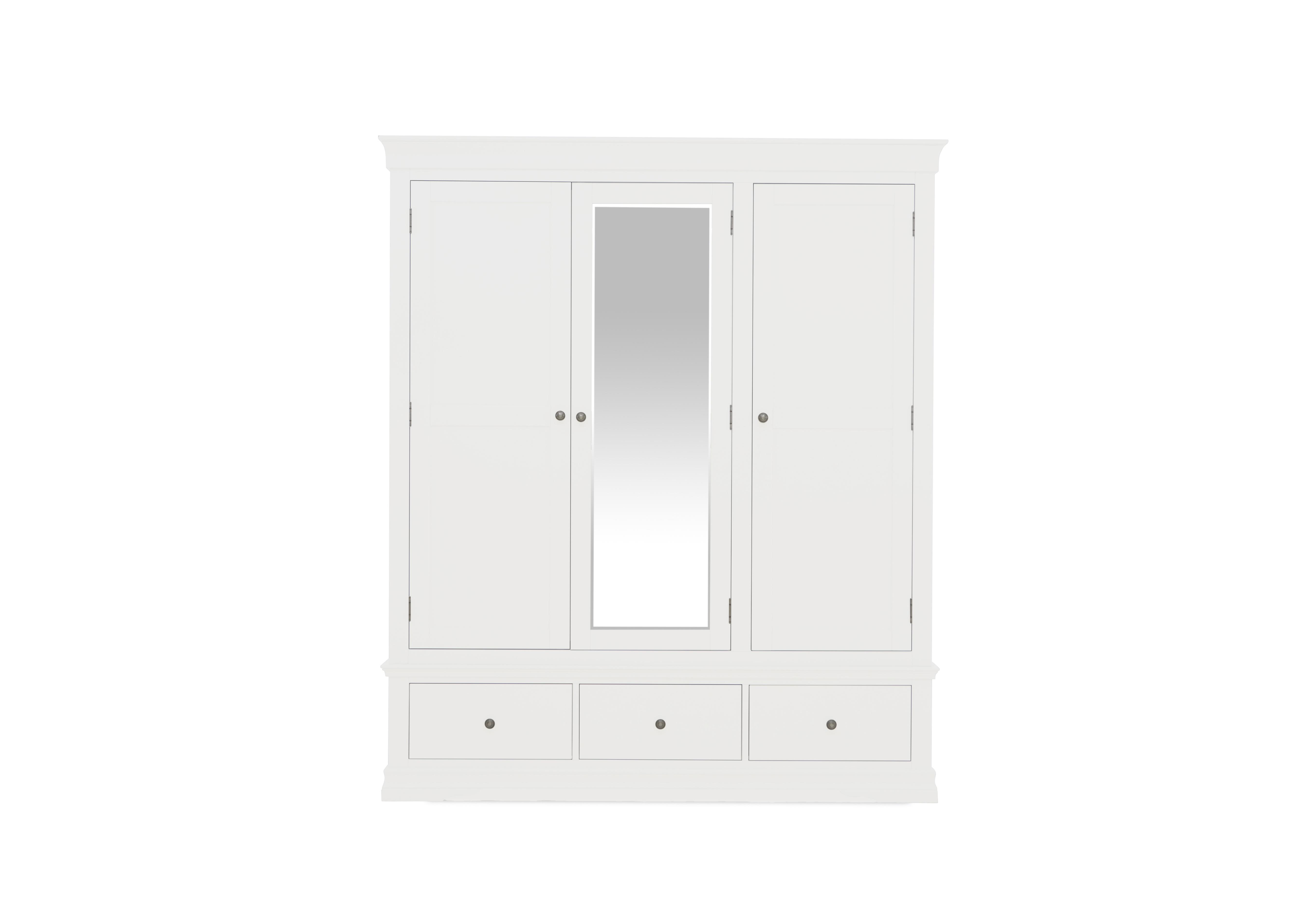 Tiverton 3 Door 3 Drawer Wardrobe in White on Furniture Village