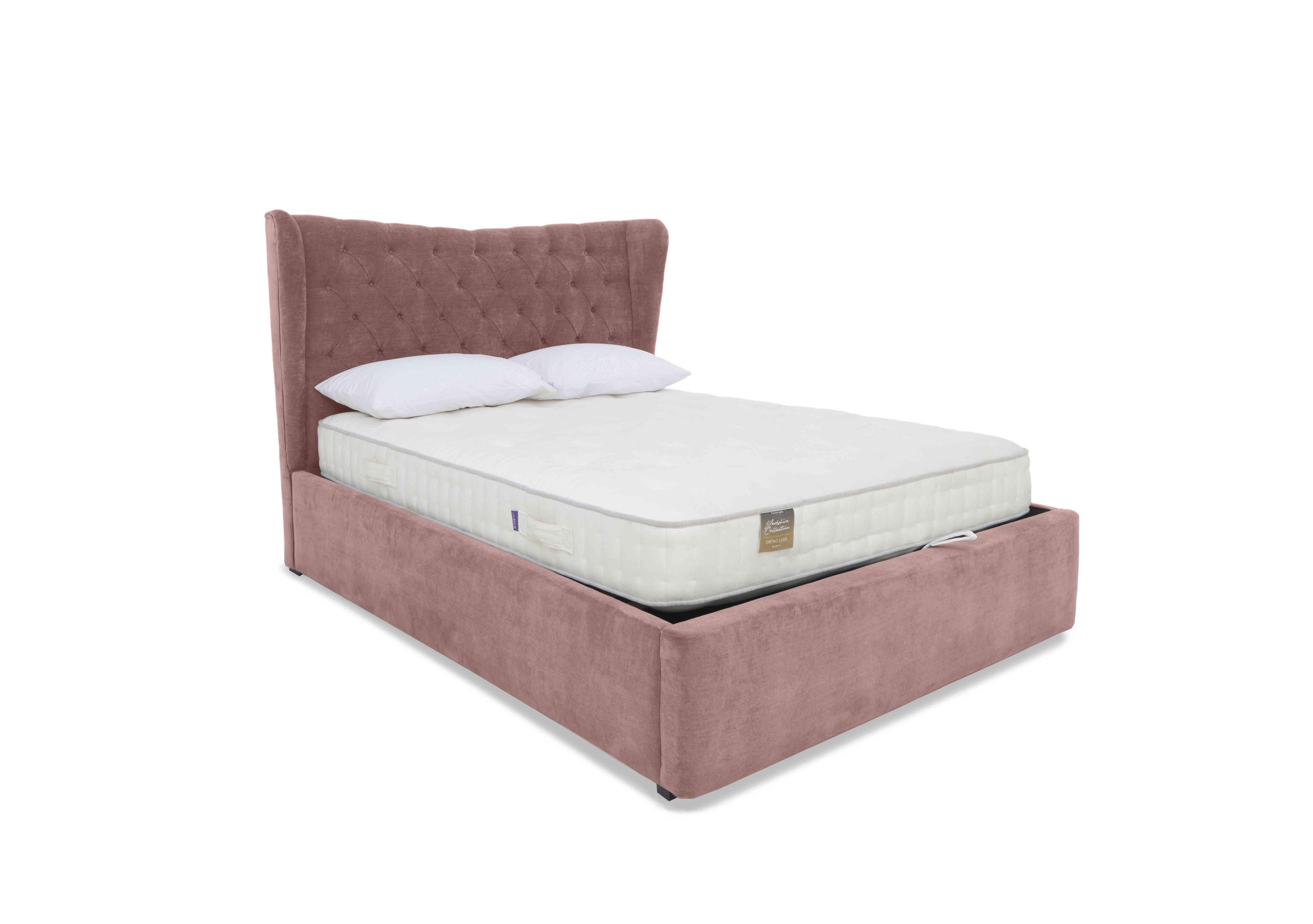 Bauer Ottoman Bed Frame in Aston Blush on Furniture Village