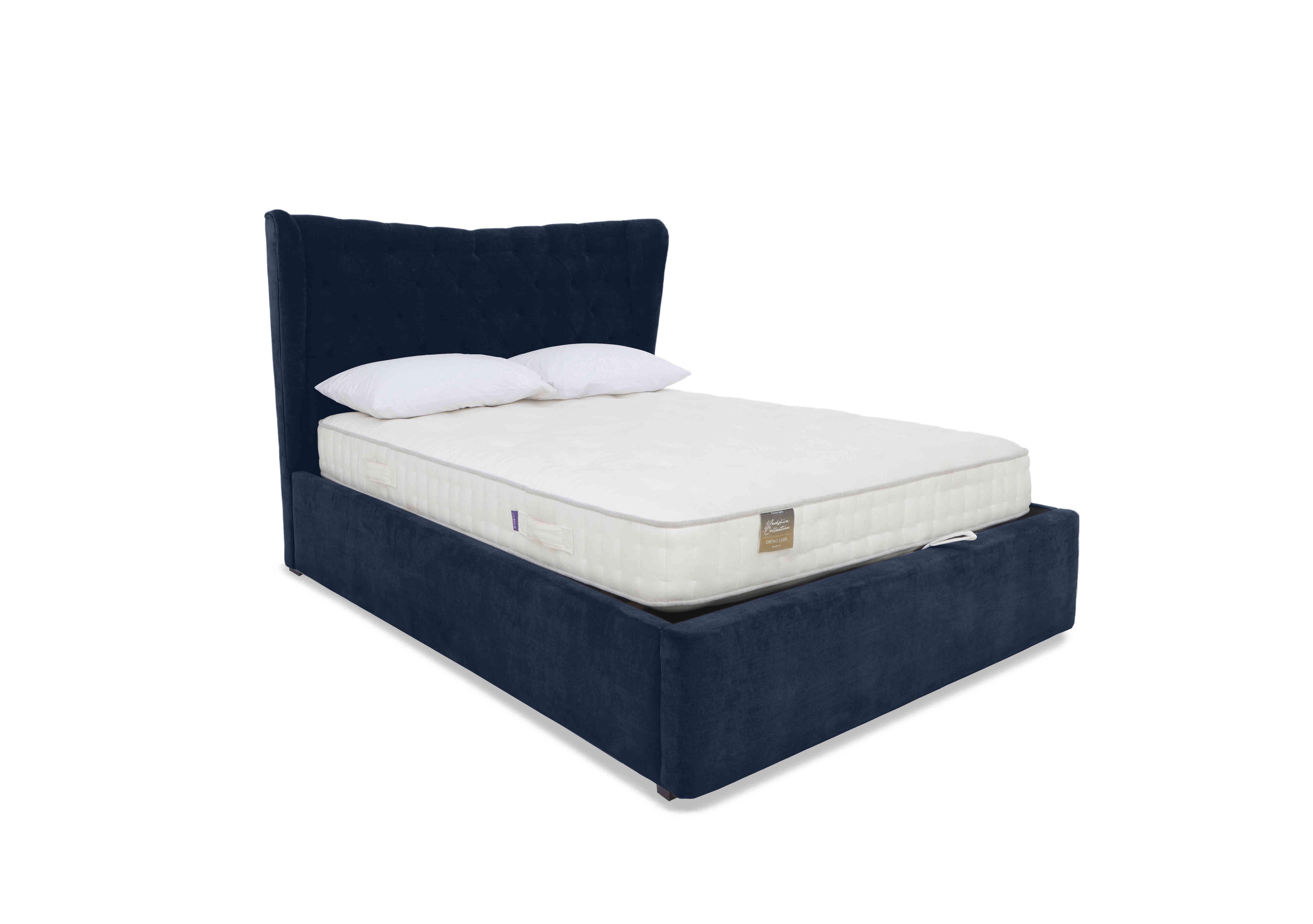 Bauer Ottoman Bed Frame in Aston Navy on Furniture Village