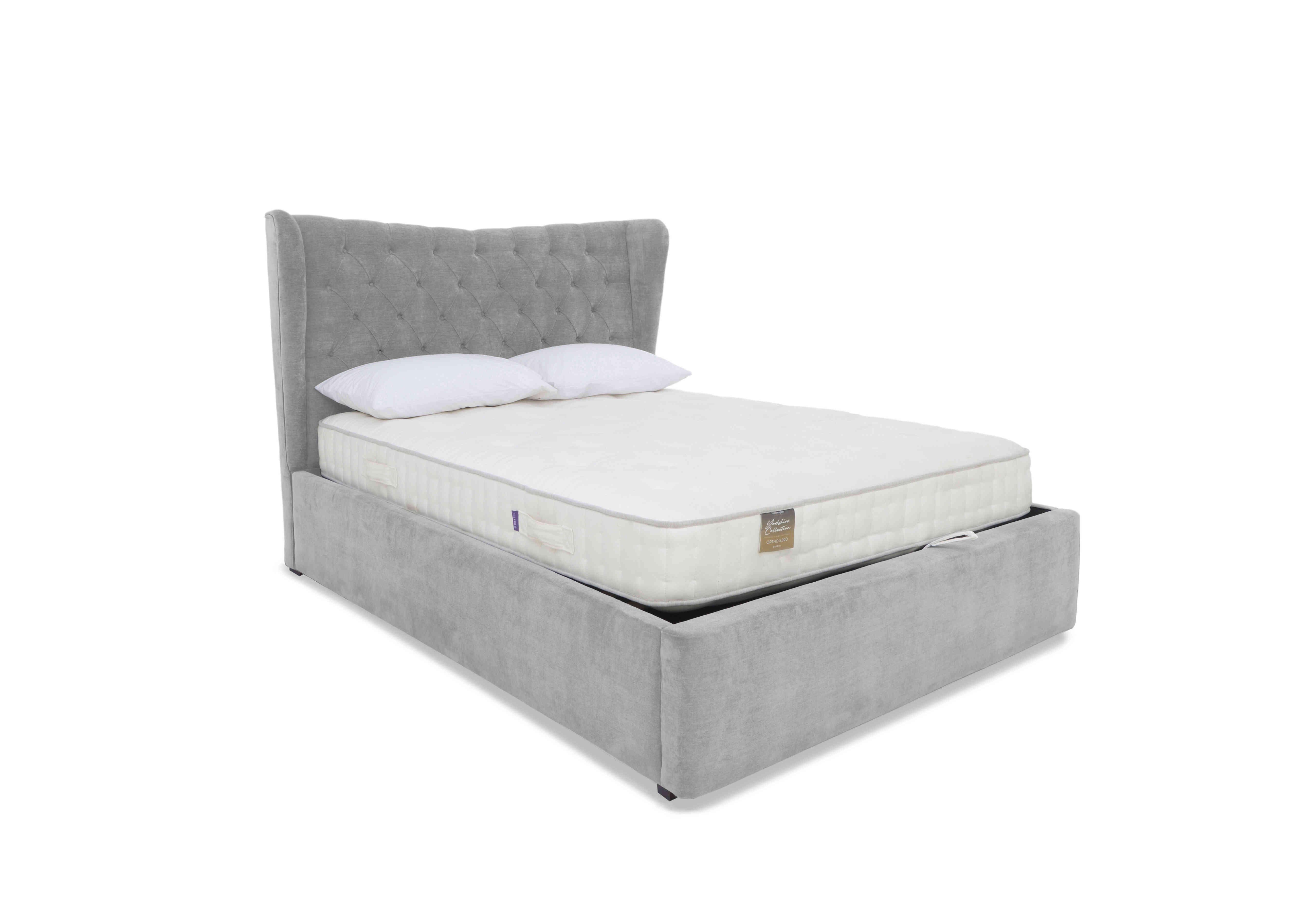 Bauer Ottoman Bed Frame in Aston Silver on Furniture Village
