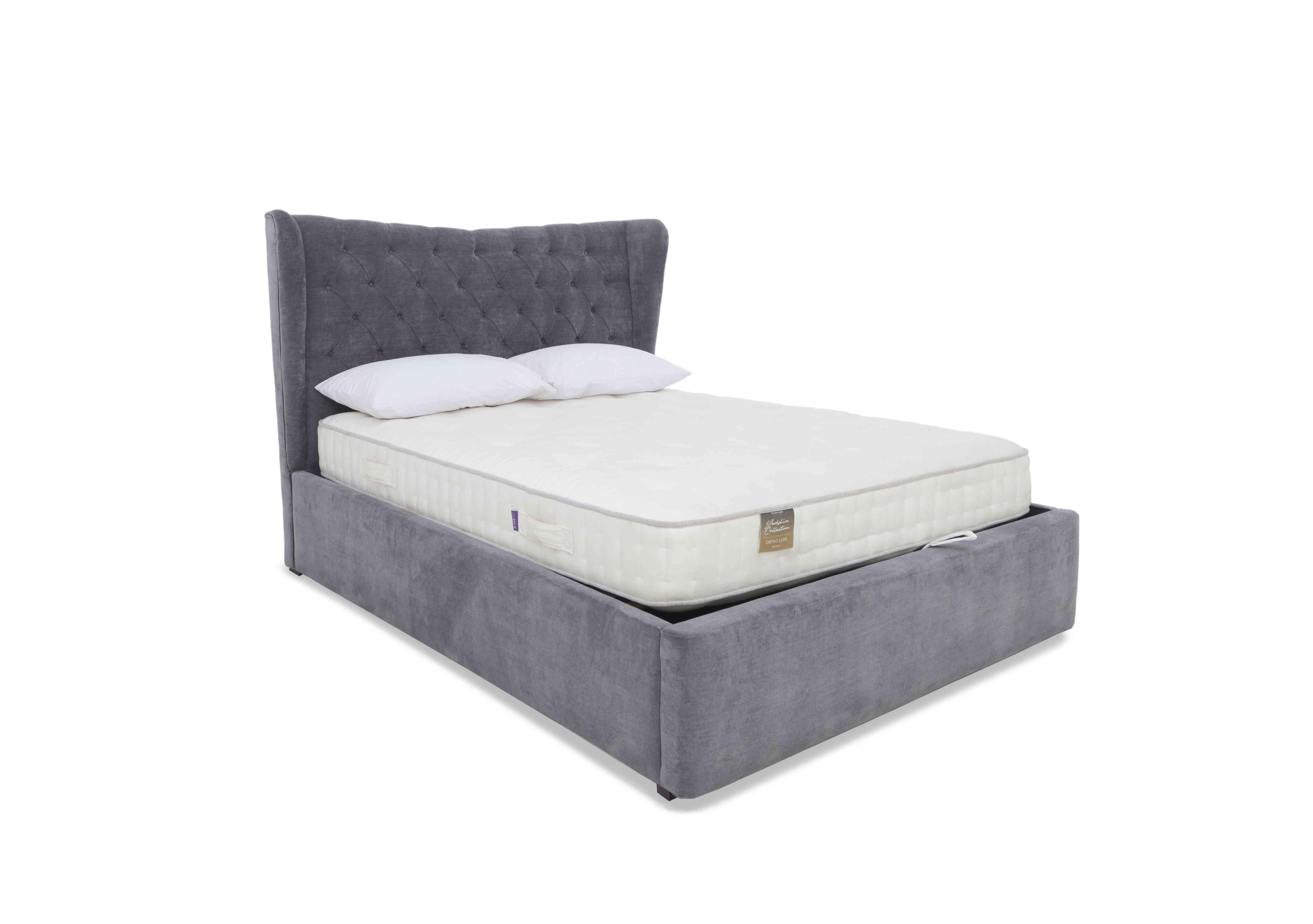 Bauer Ottoman Bed Frame in Aston Steel on Furniture Village