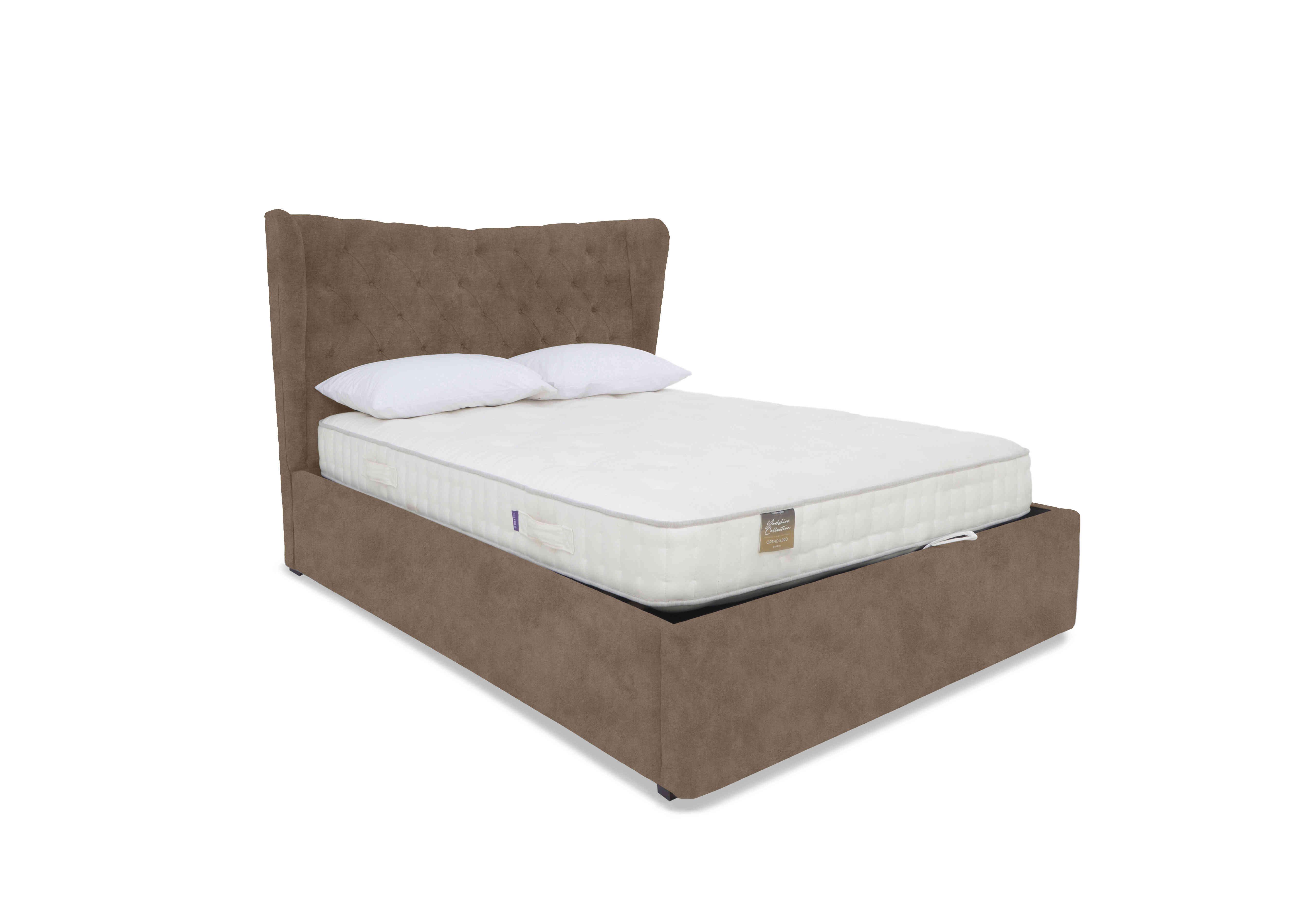 Bauer Ottoman Bed Frame in Lace Caramel on Furniture Village