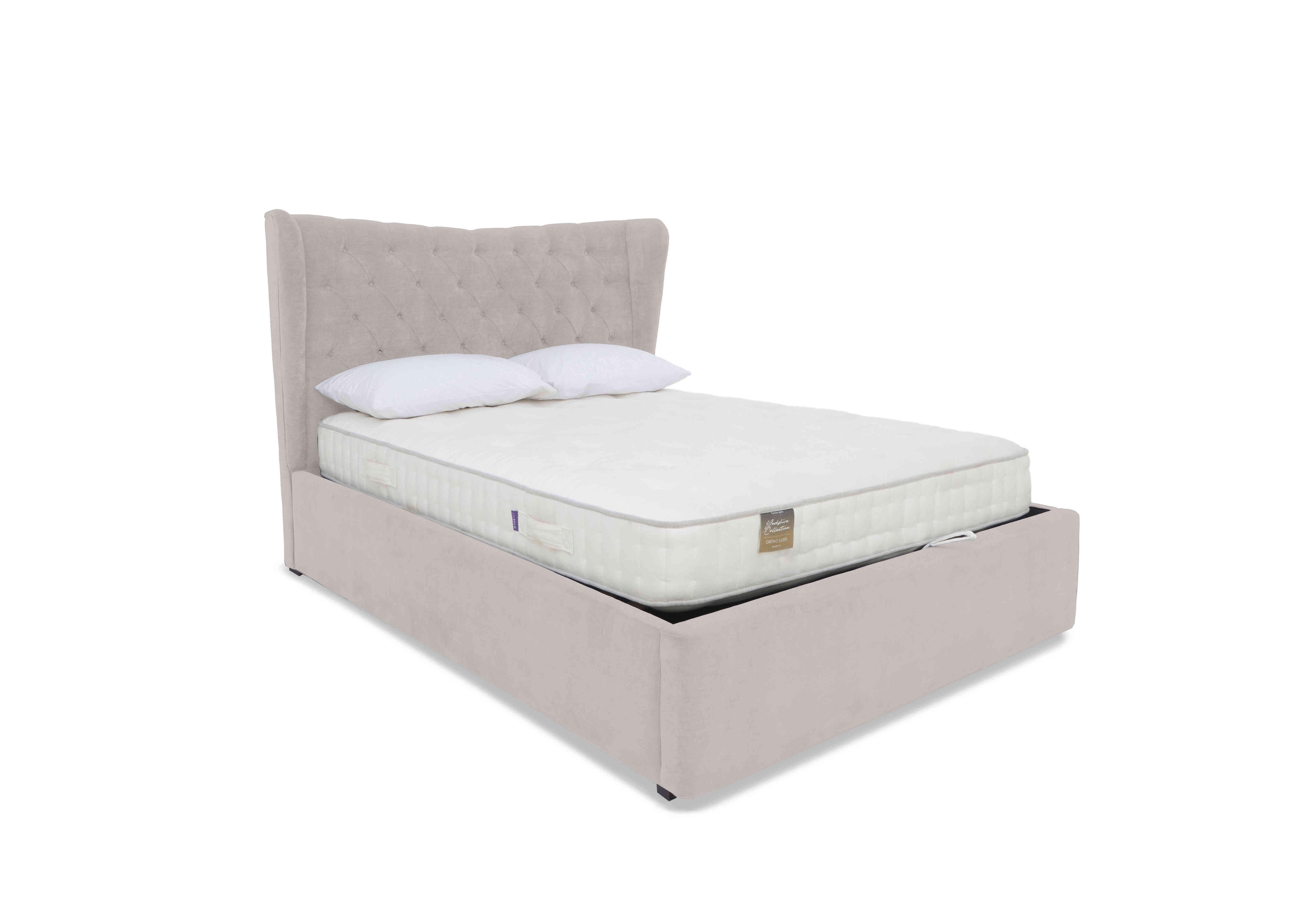 Bauer Ottoman Bed Frame in Plush Argent on Furniture Village