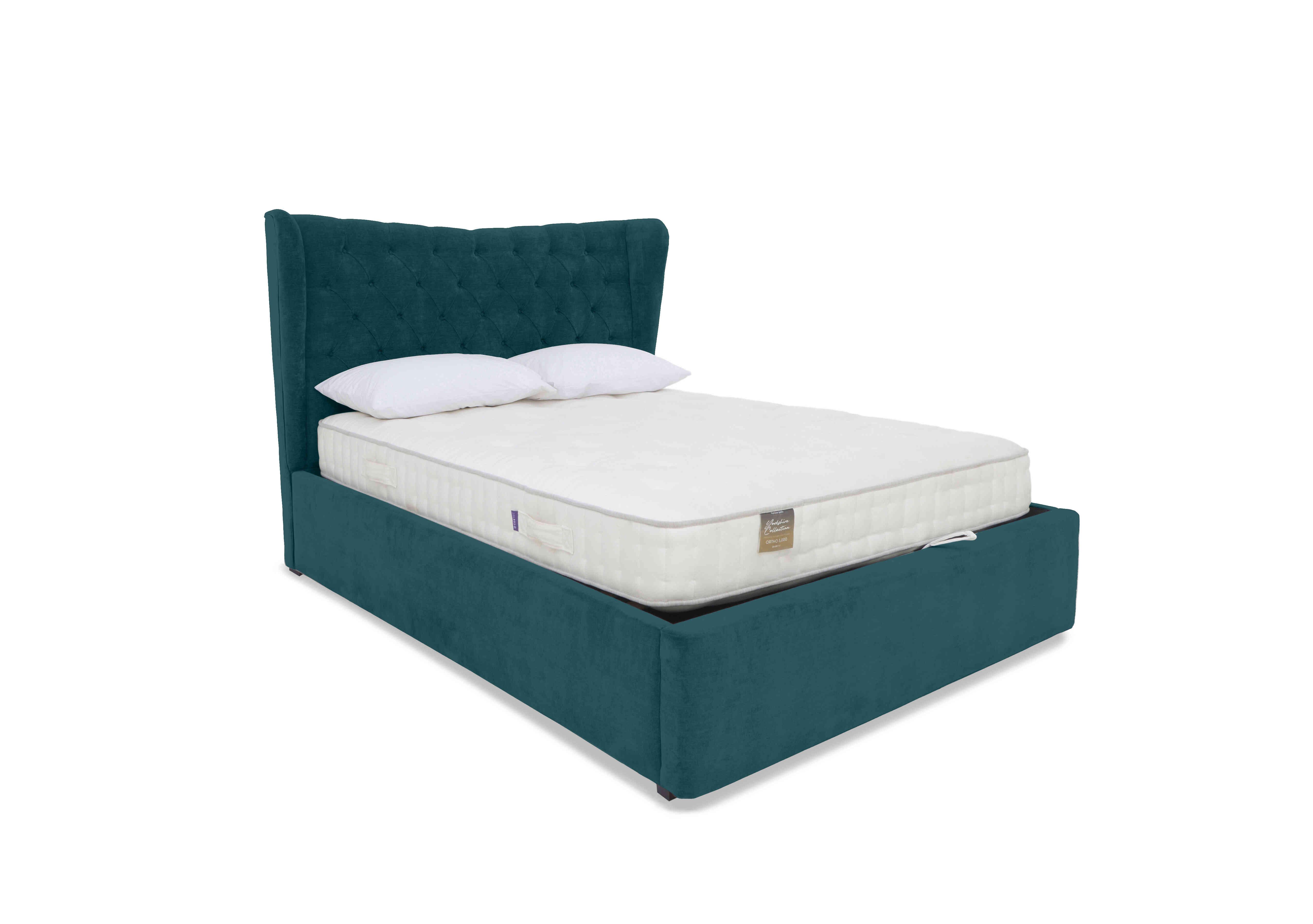 Bauer Ottoman Bed Frame in Plush Atlantic on Furniture Village