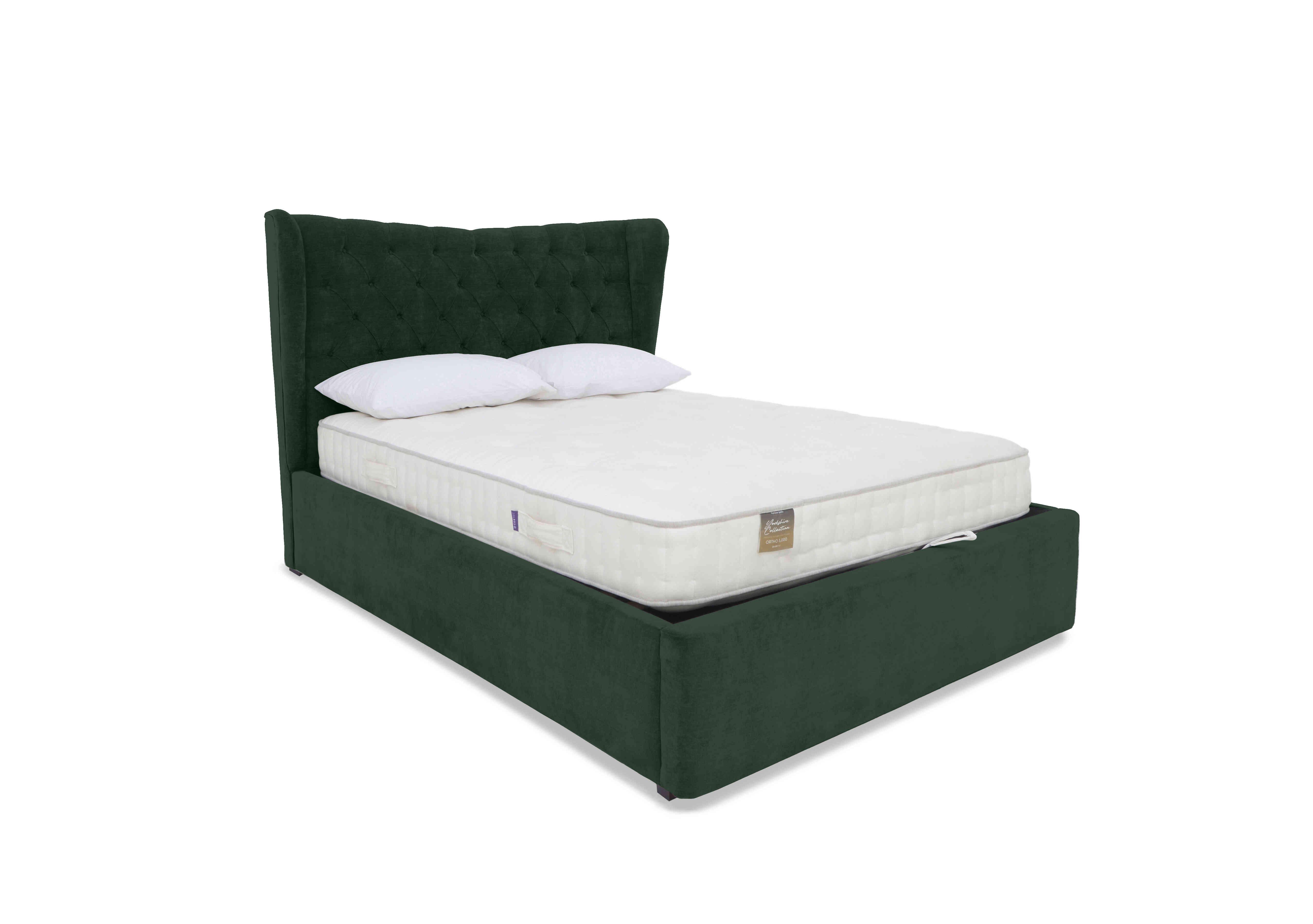 Bauer Ottoman Bed Frame in Plush Emerald on Furniture Village