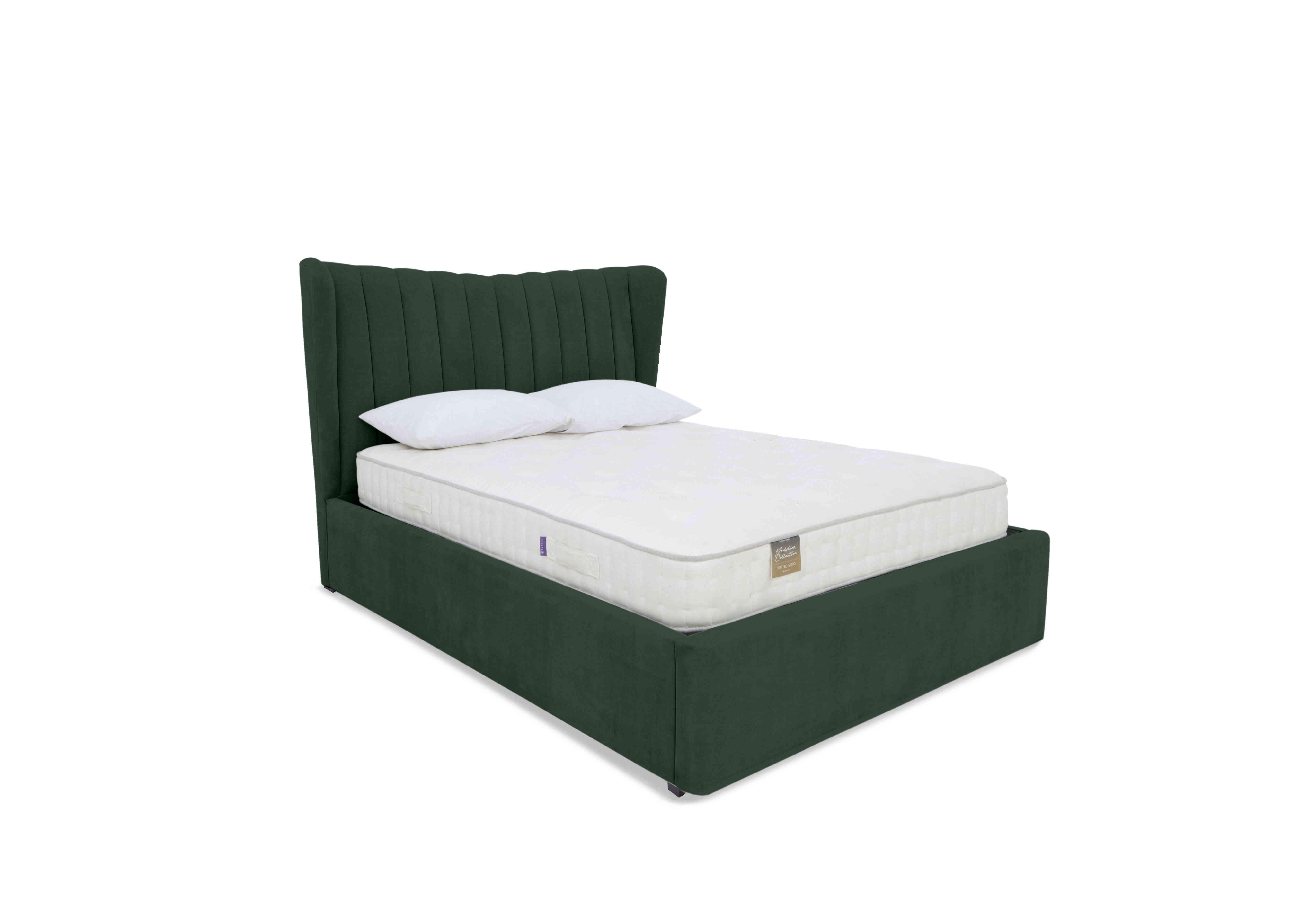 Bourne Ottoman Bed Frame in Plush Emerald on Furniture Village