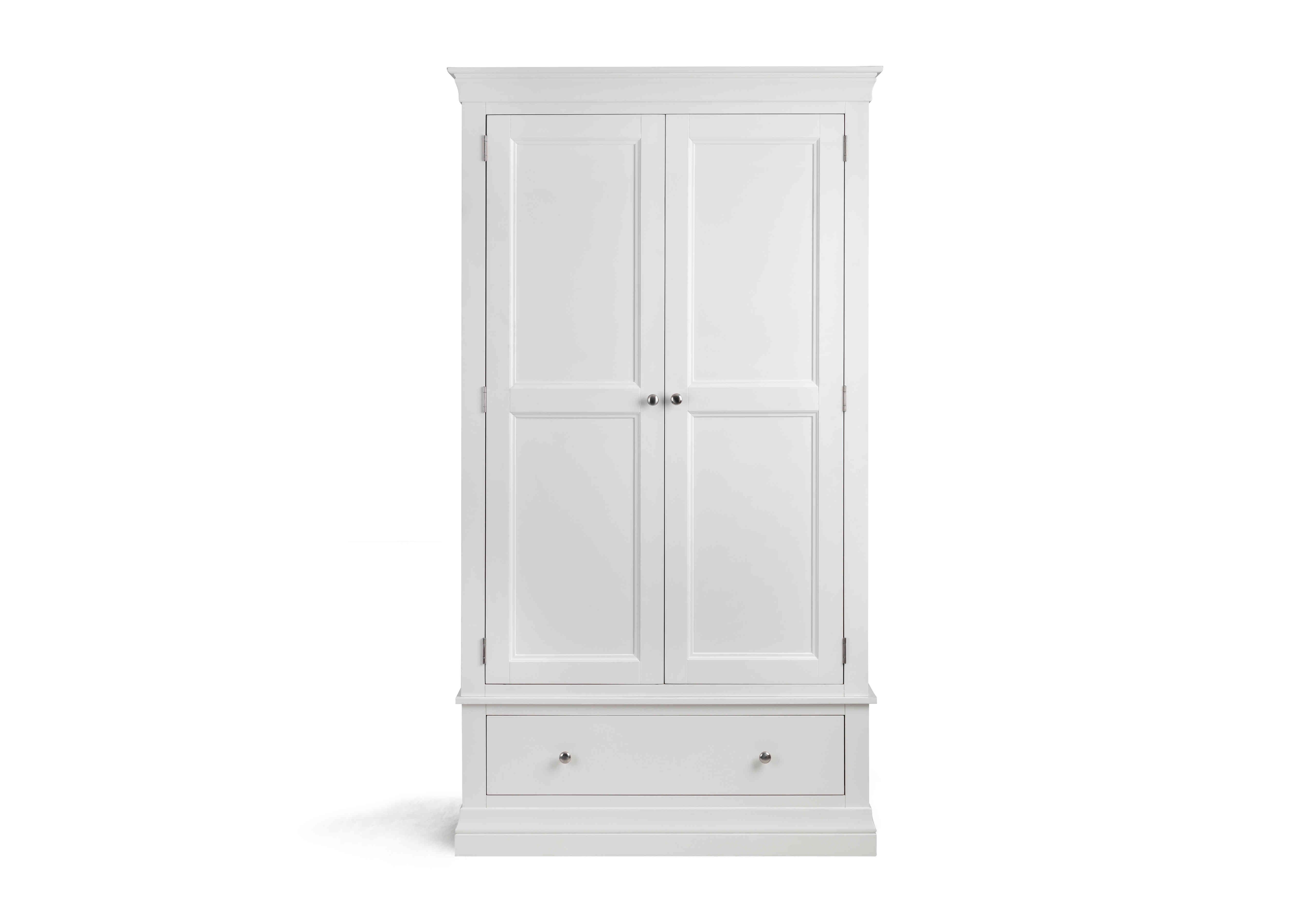 Sophia 2 Door 1 Drawer Wardrobe in Surf White on Furniture Village