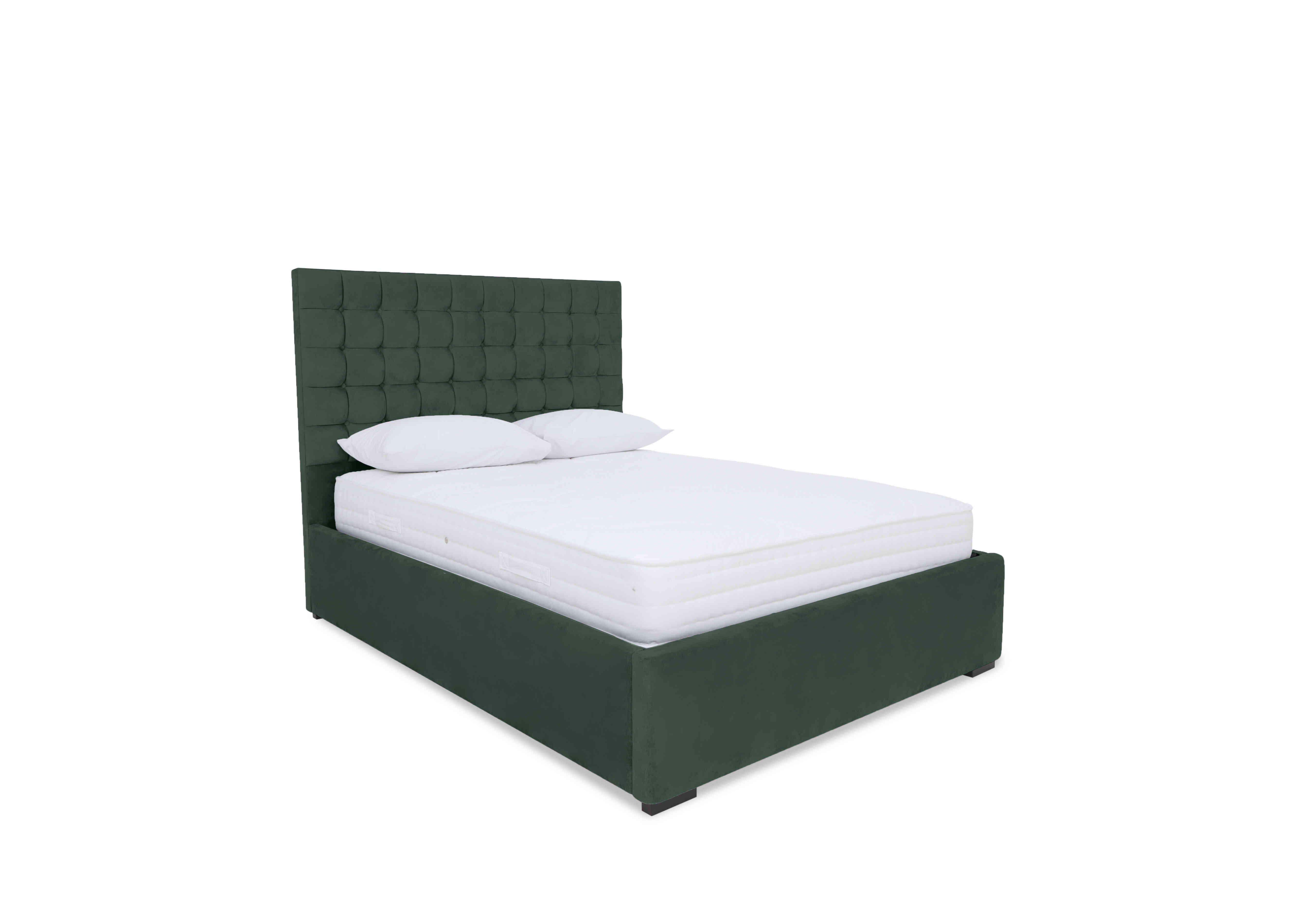 Dice Ottoman Bed Frame in Plush Emerald on Furniture Village