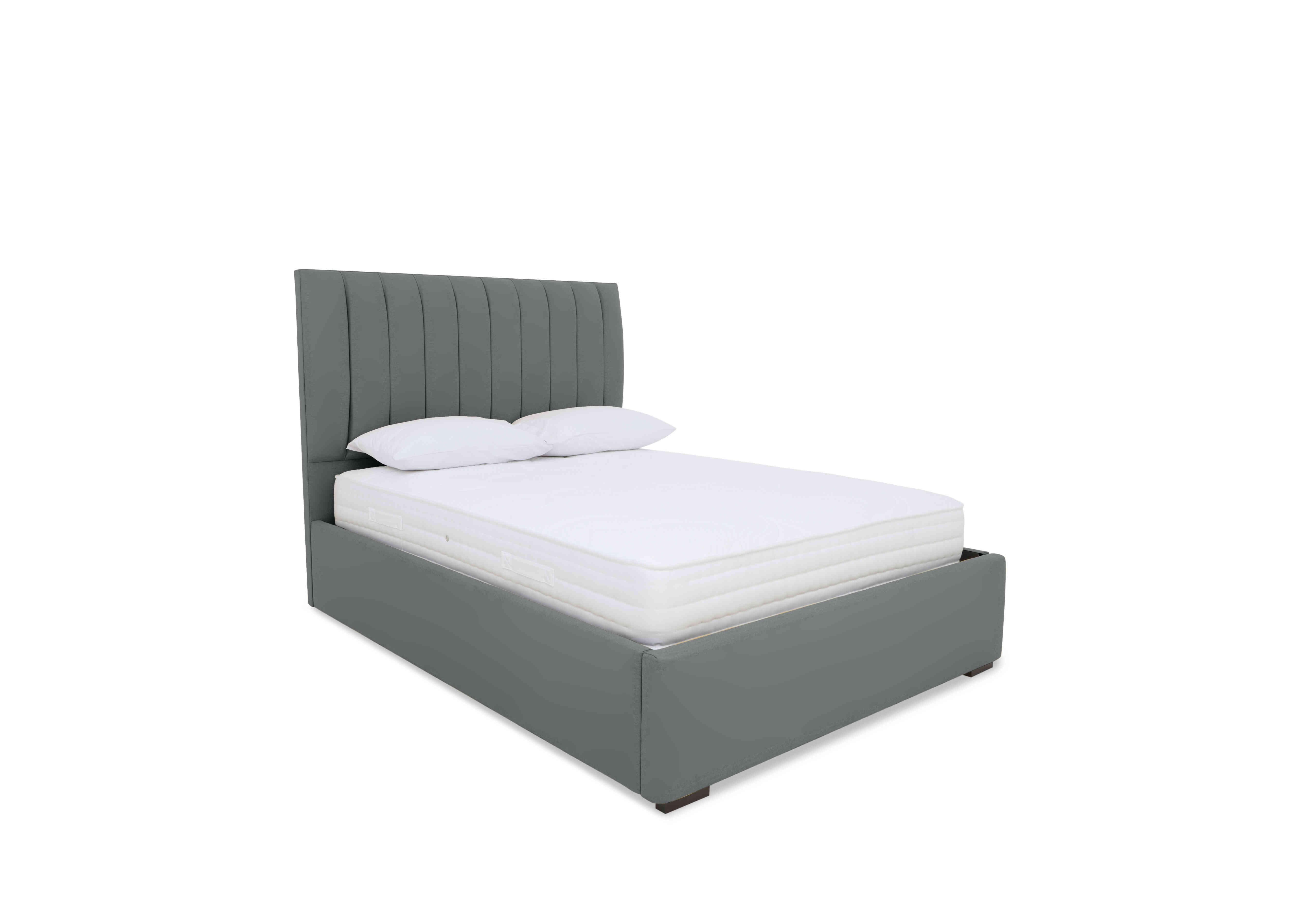 Dickens Ottoman Bed Frame in Plush Arctic Grey on Furniture Village