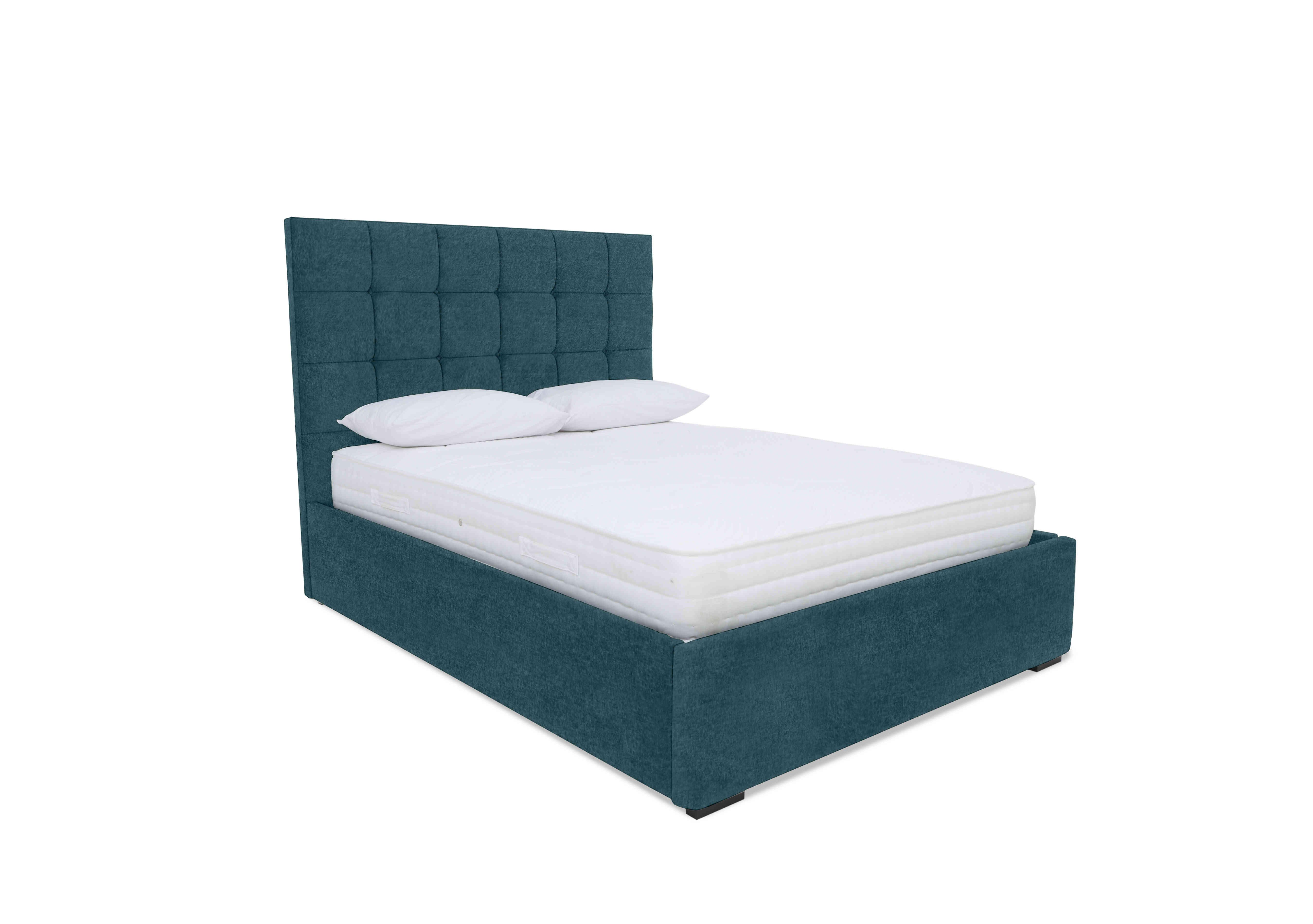 Milne Ottoman Bed Frame in Venice New Teal on Furniture Village