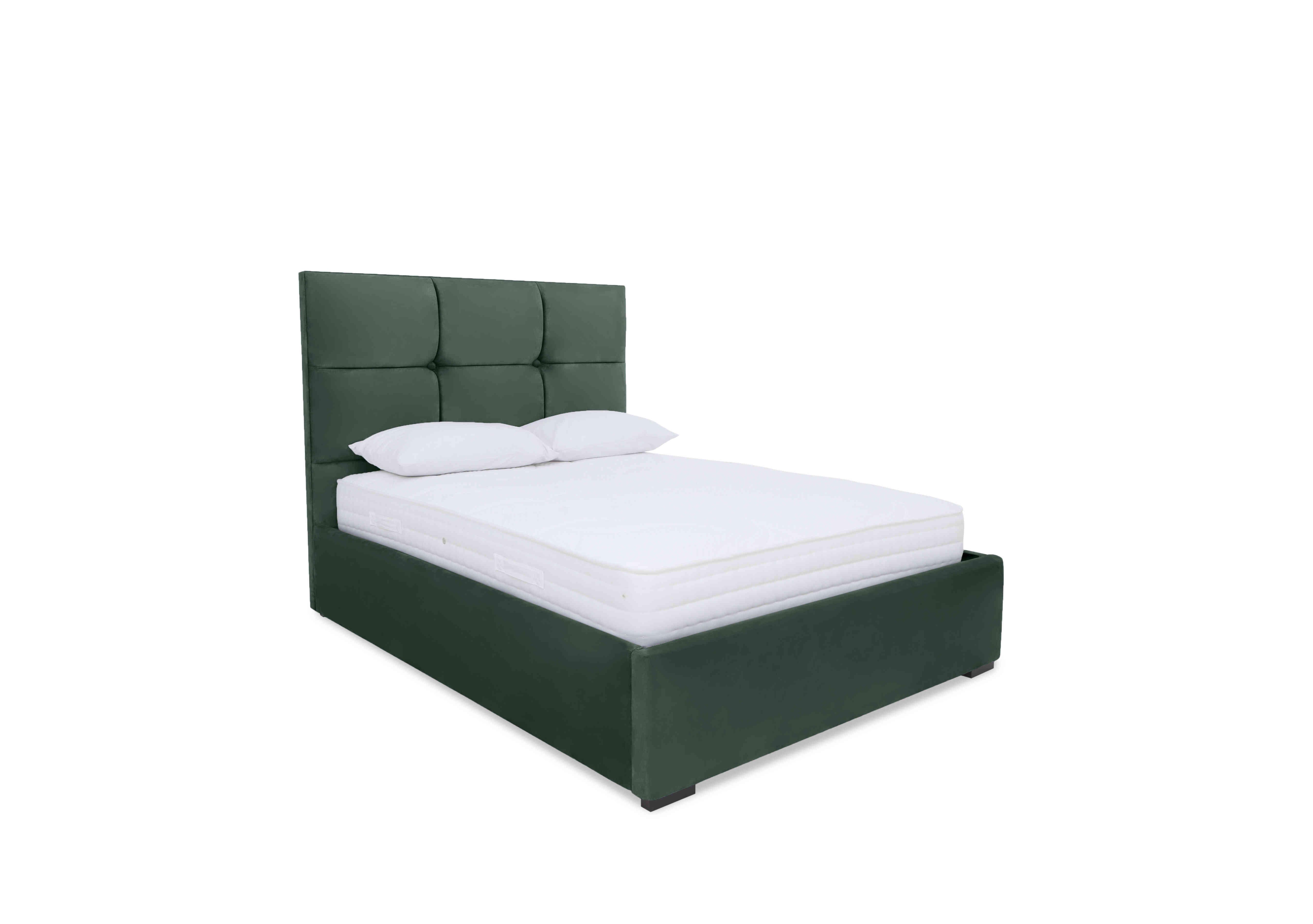 Rubix Ottoman Bed Frame in Plush Emerald on Furniture Village
