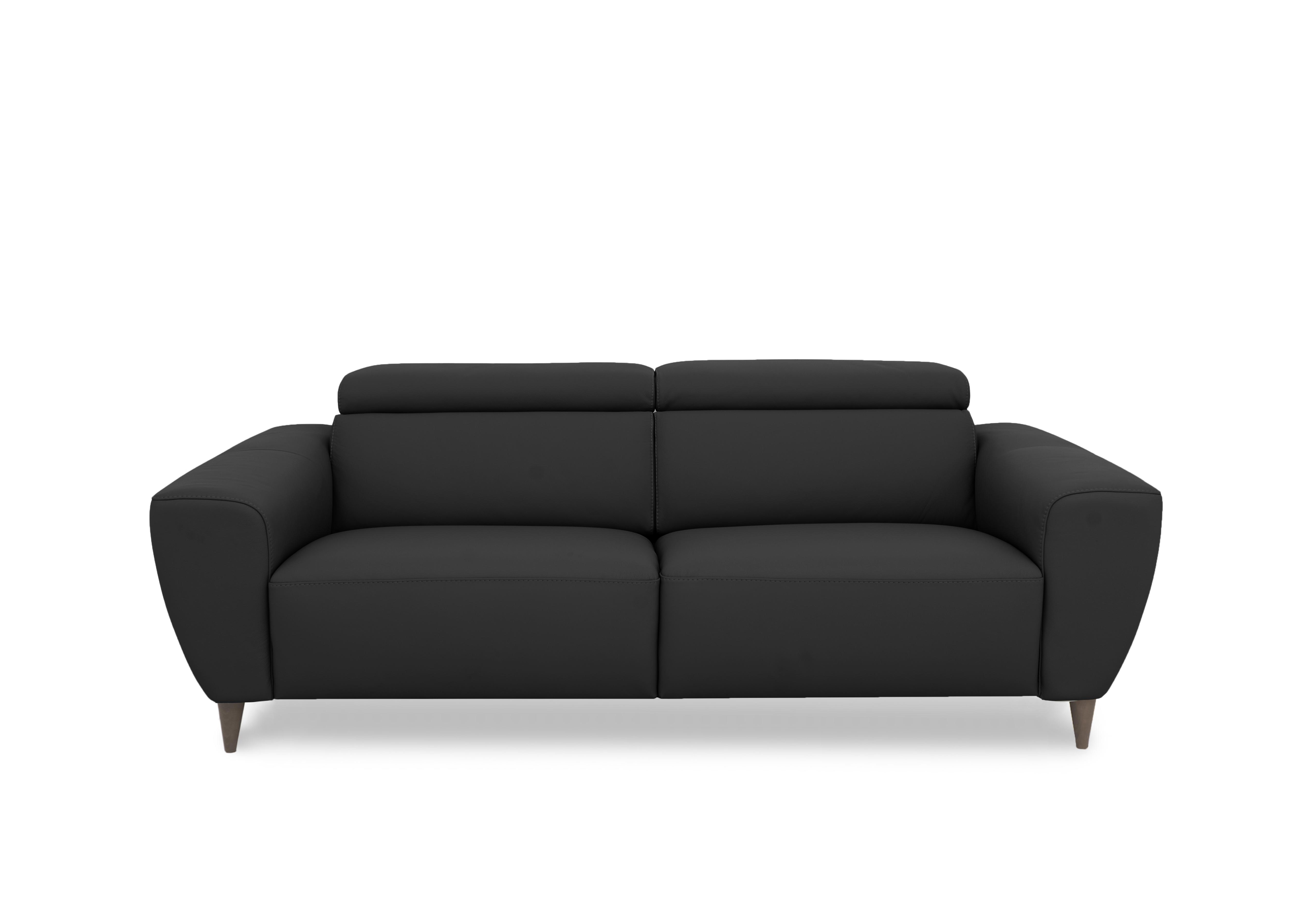 Milano 3 Seater Leather Sofa in 71 Torello Nero To Ft on Furniture Village