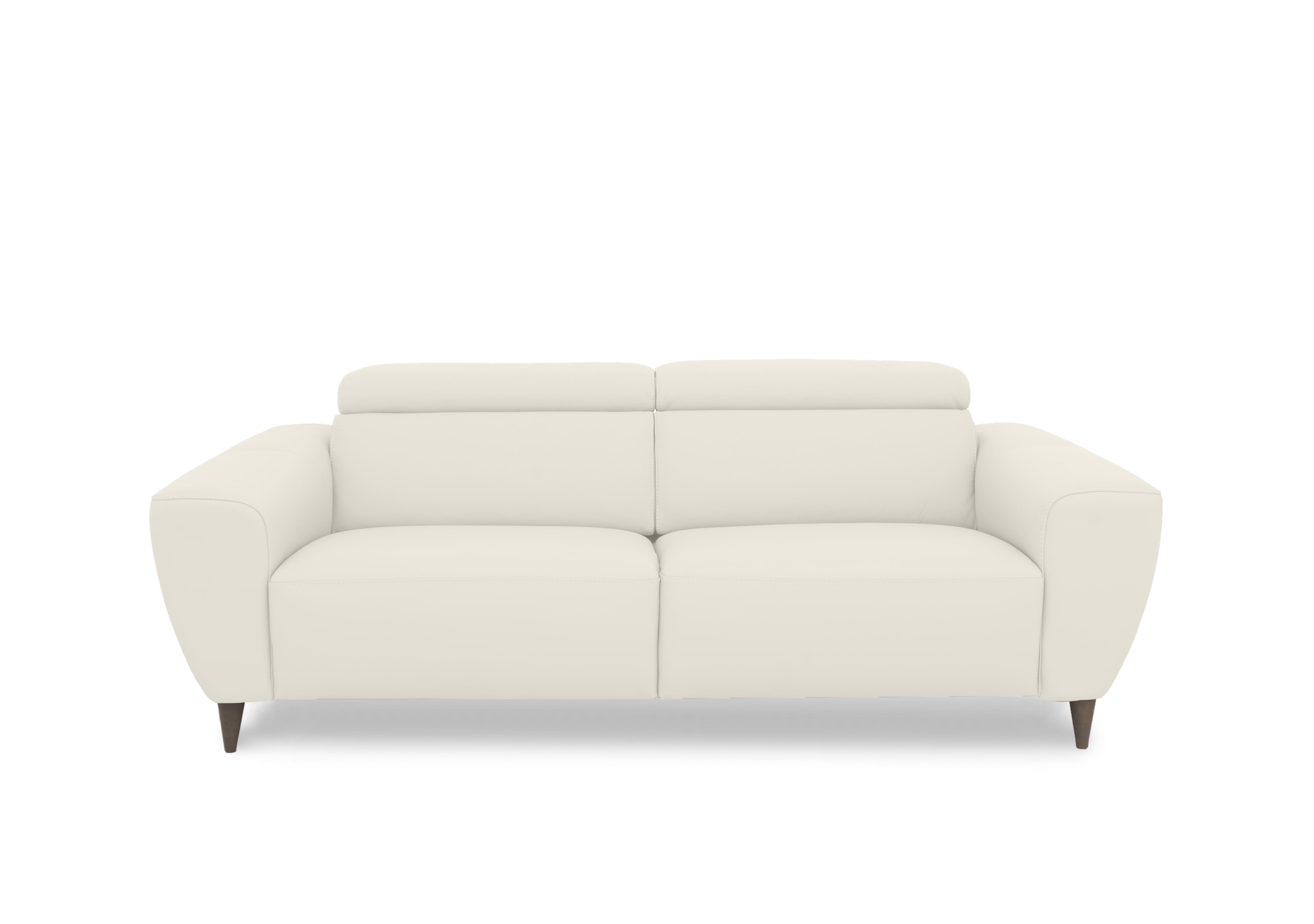 Milano 3 Seater Leather Sofa in 93  Torello Bianco To Ft on Furniture Village