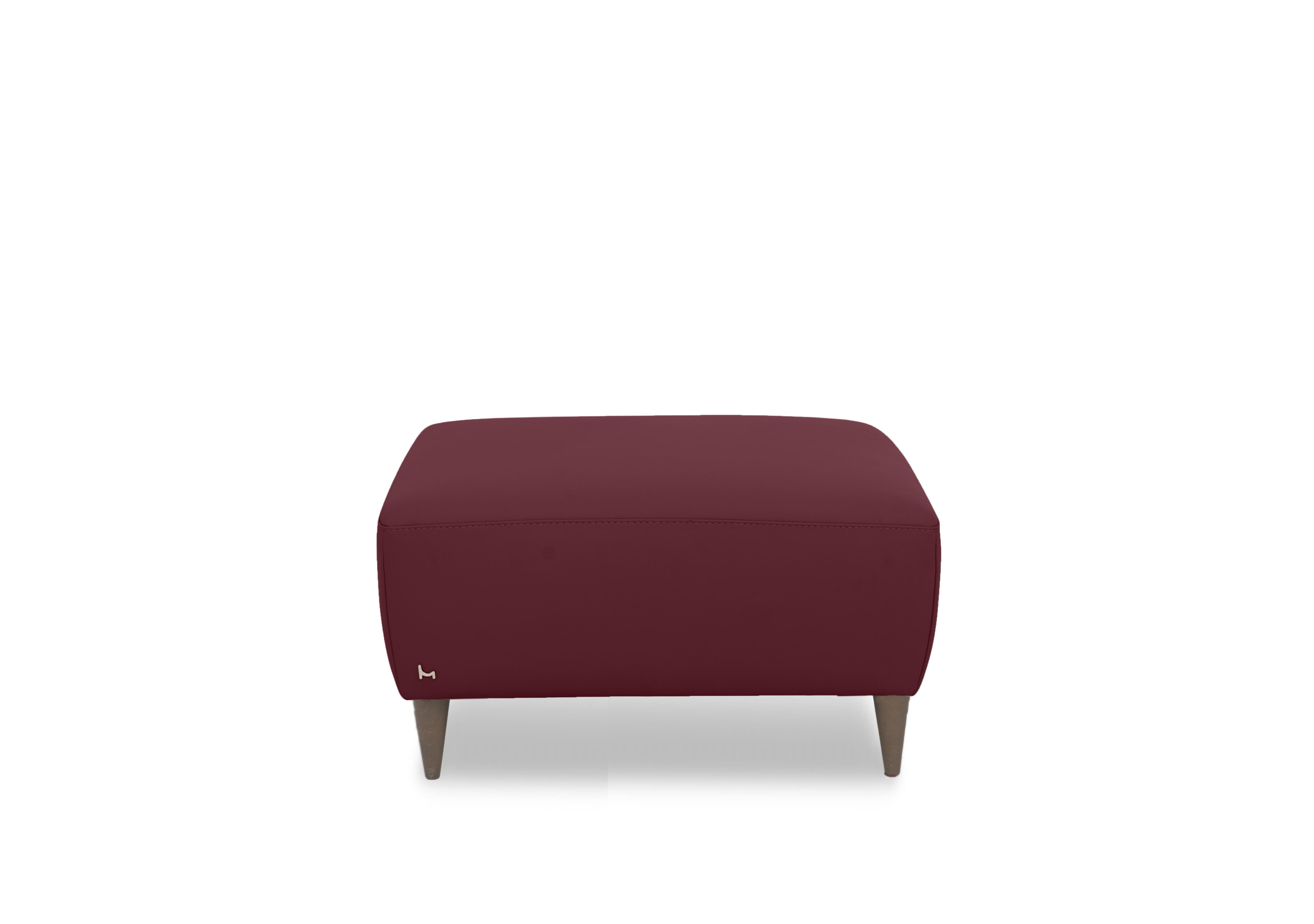 Milano Leather Footstool in 1521 Dali Bordeaux To Ft on Furniture Village