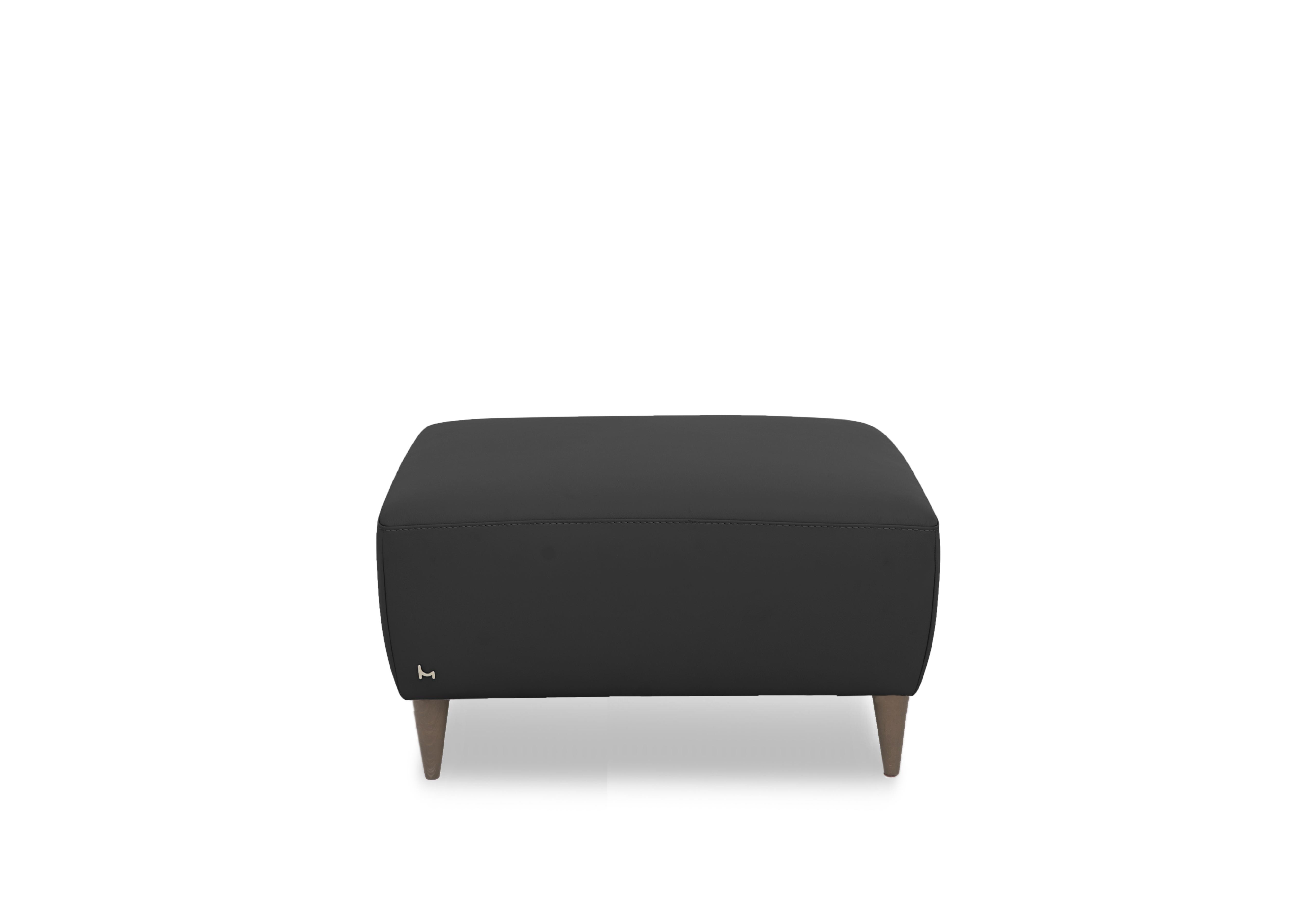 Milano Leather Footstool in 71 Torello Nero To Ft on Furniture Village