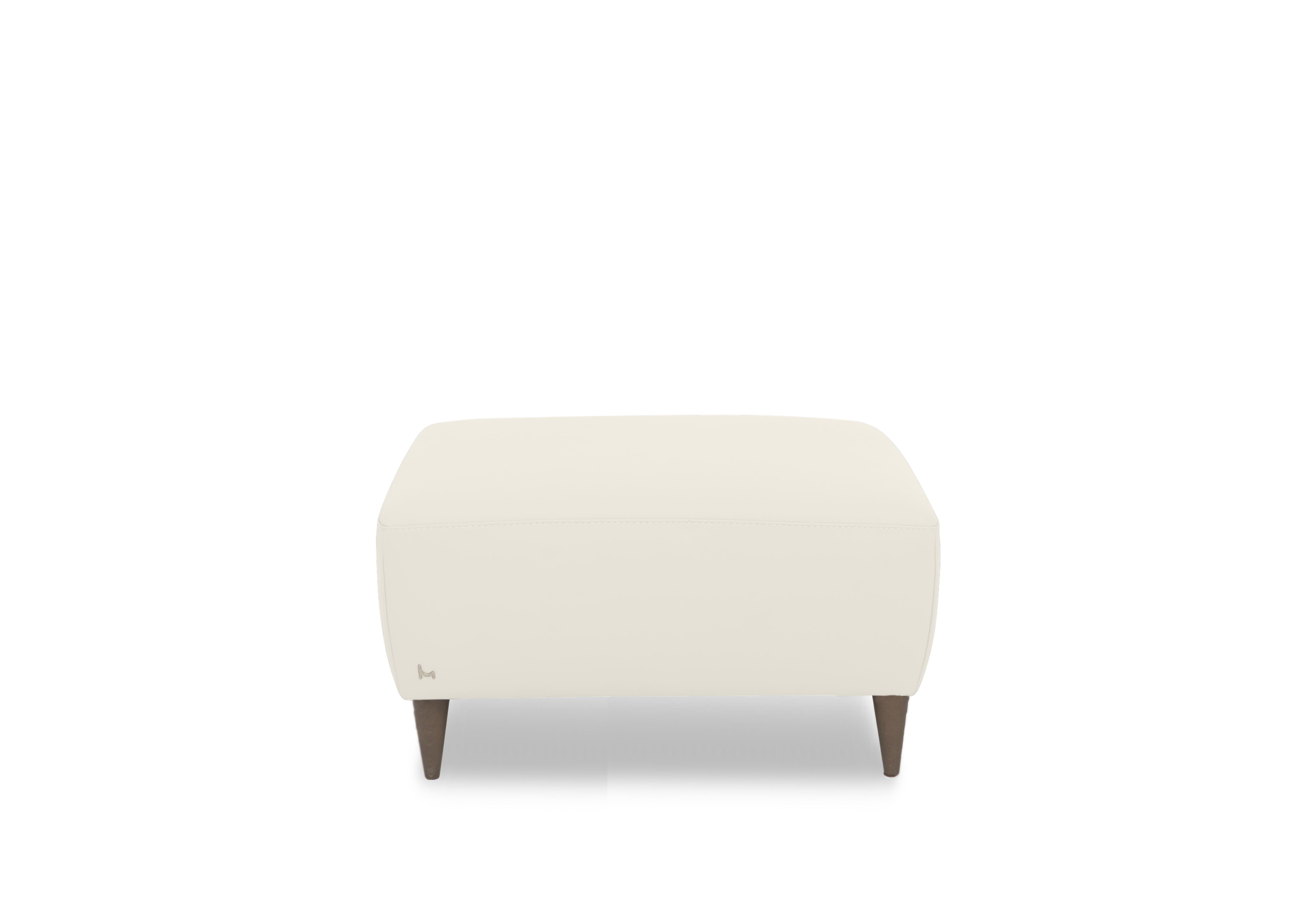 Milano Leather Footstool in 93  Torello Bianco To Ft on Furniture Village