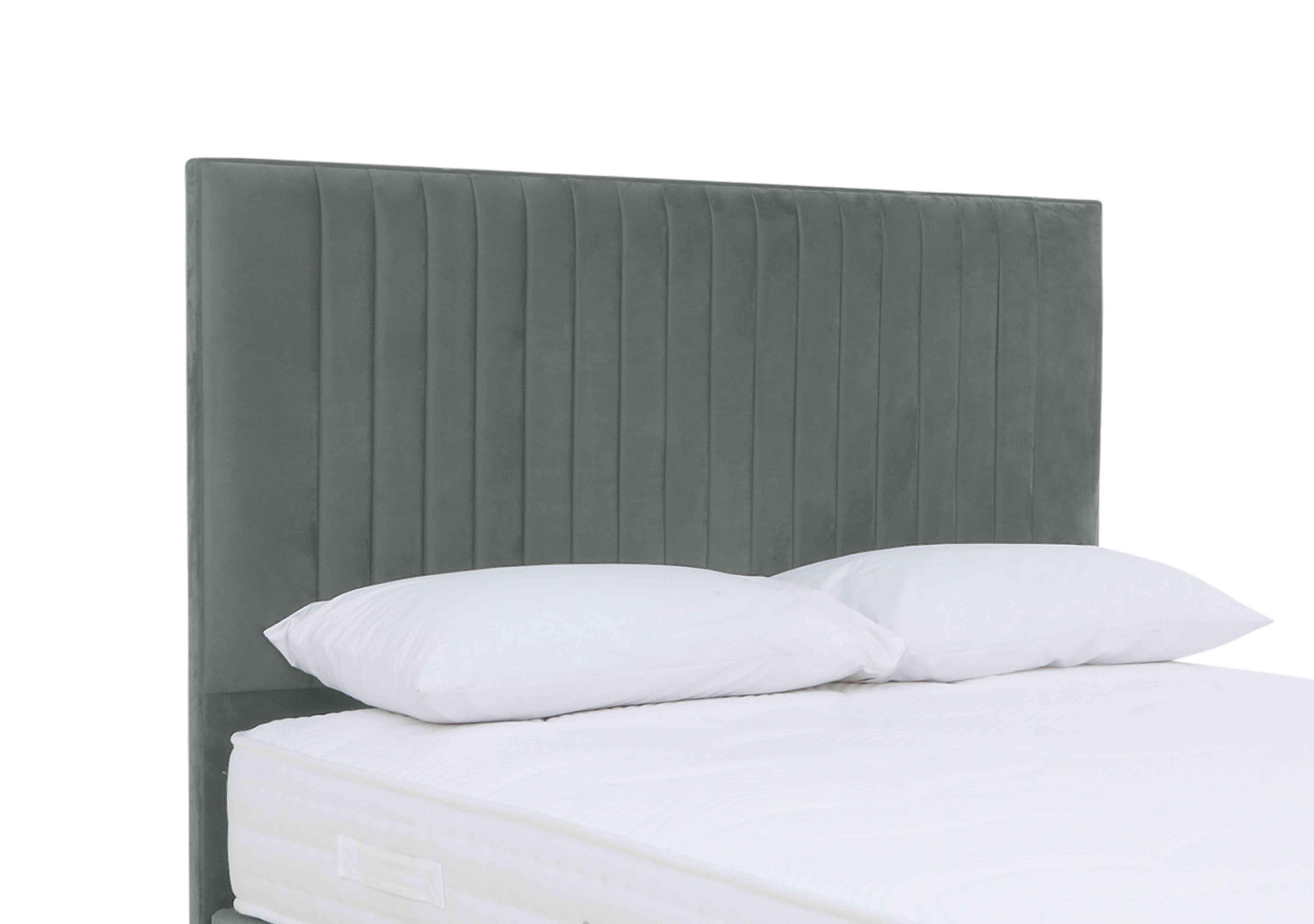Clancy Floor Standing Headboard in Plush Arctic Grey on Furniture Village
