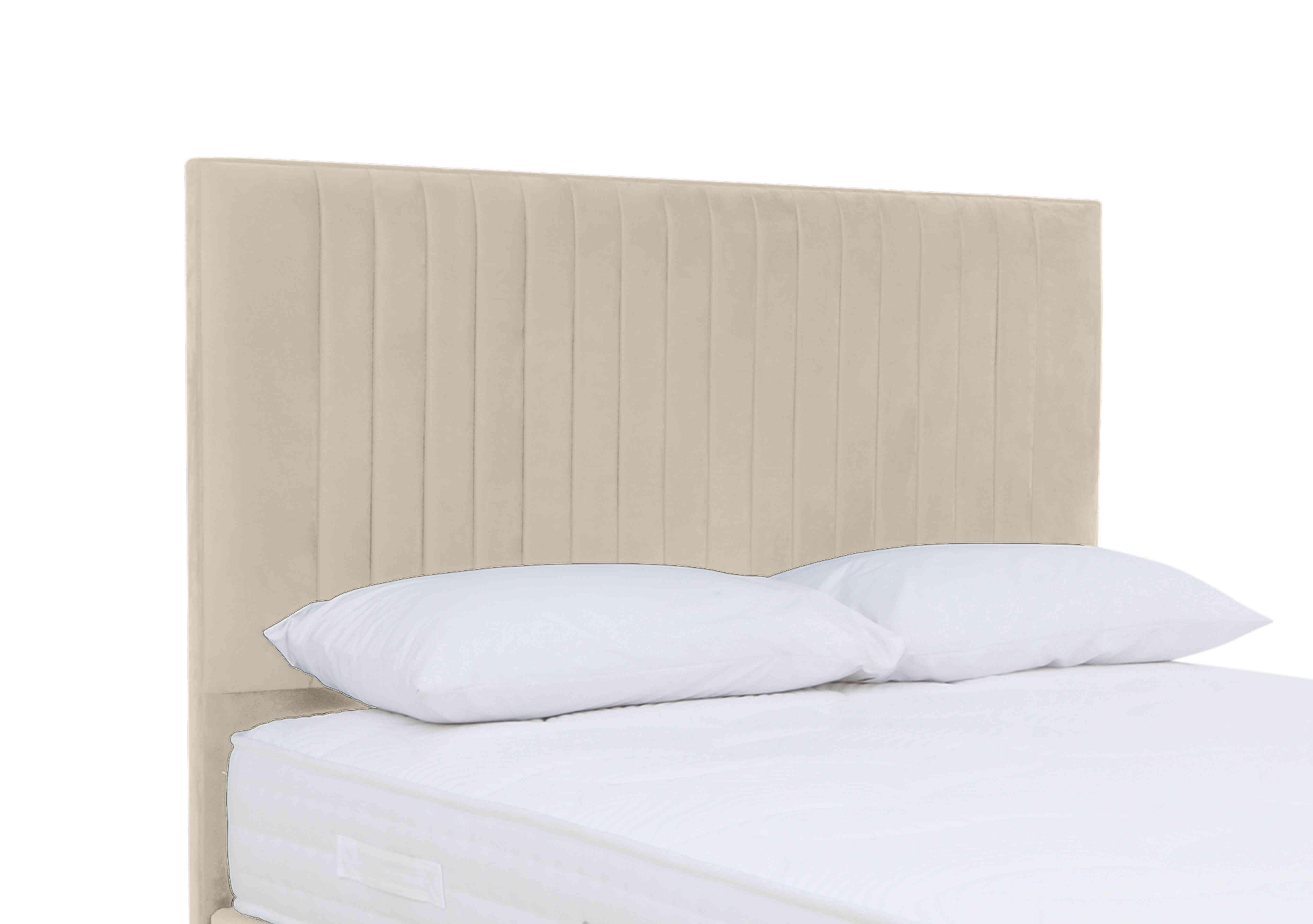 Clancy Floor Standing Headboard in Plush Ecru on Furniture Village