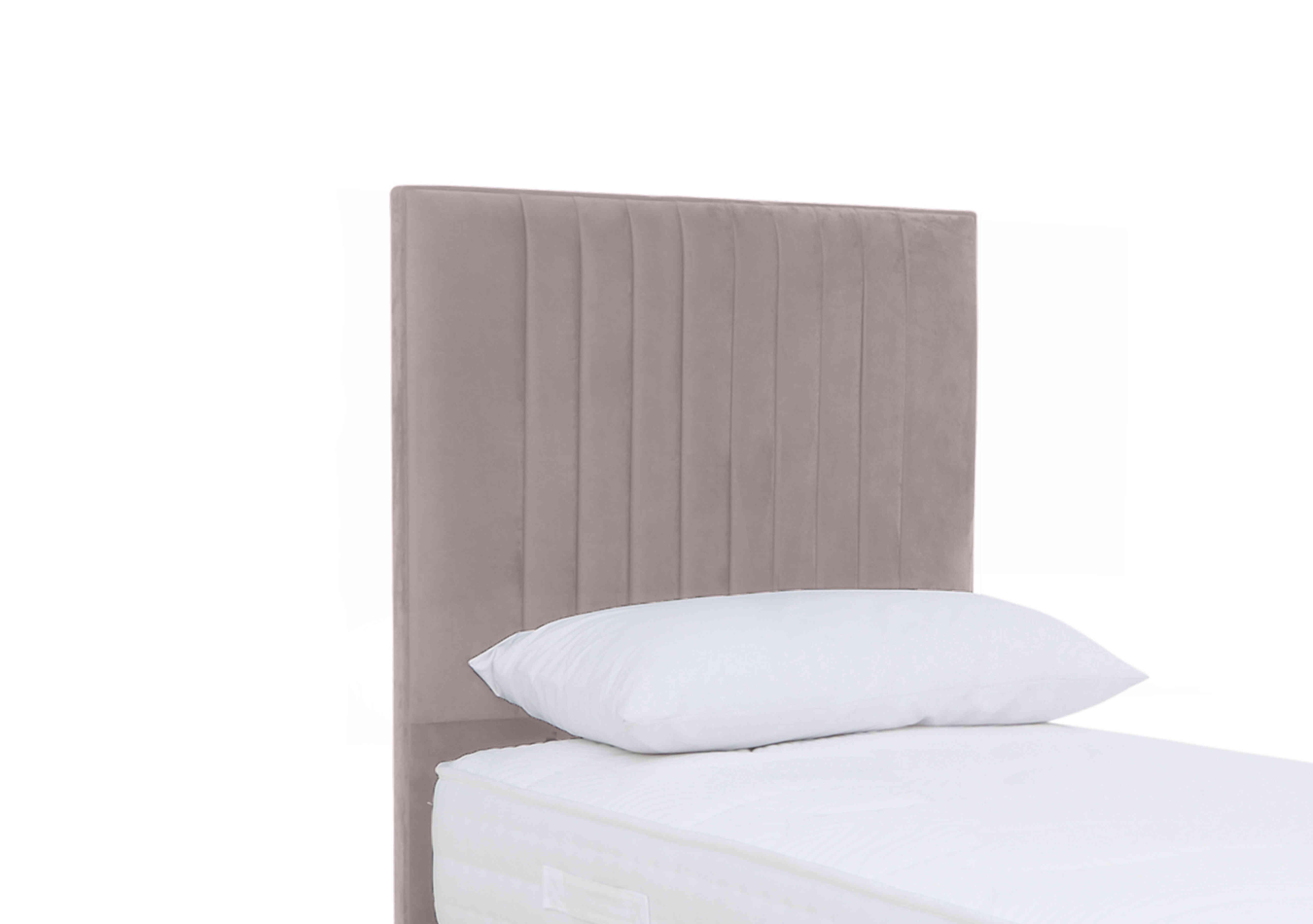 Clancy Floor Standing Headboard in Plush Lilac on Furniture Village
