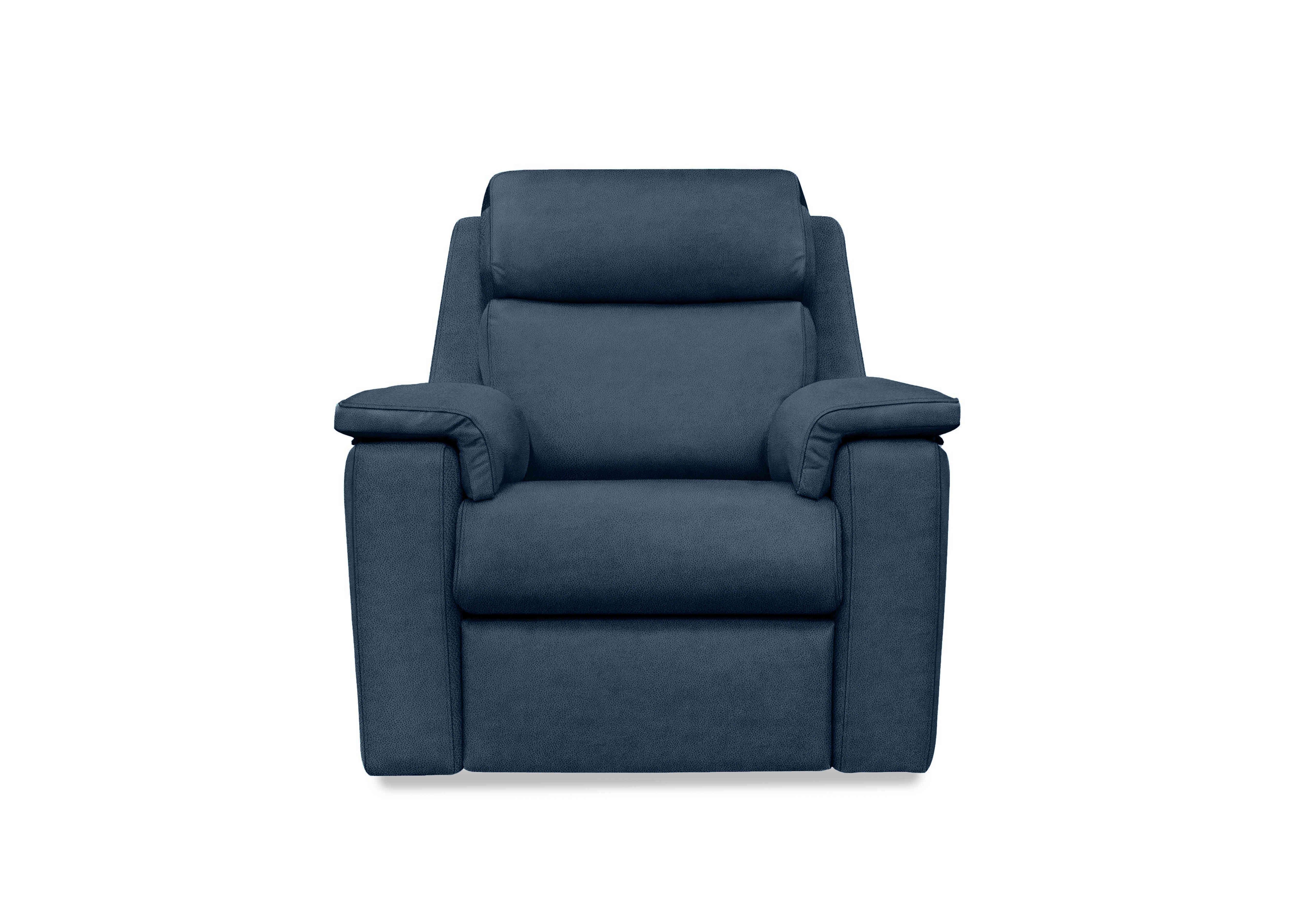 Thornbury Fabric Power Recliner Chair with Power Headrest and Power Lumbar in A125 Stingray Indigo on Furniture Village