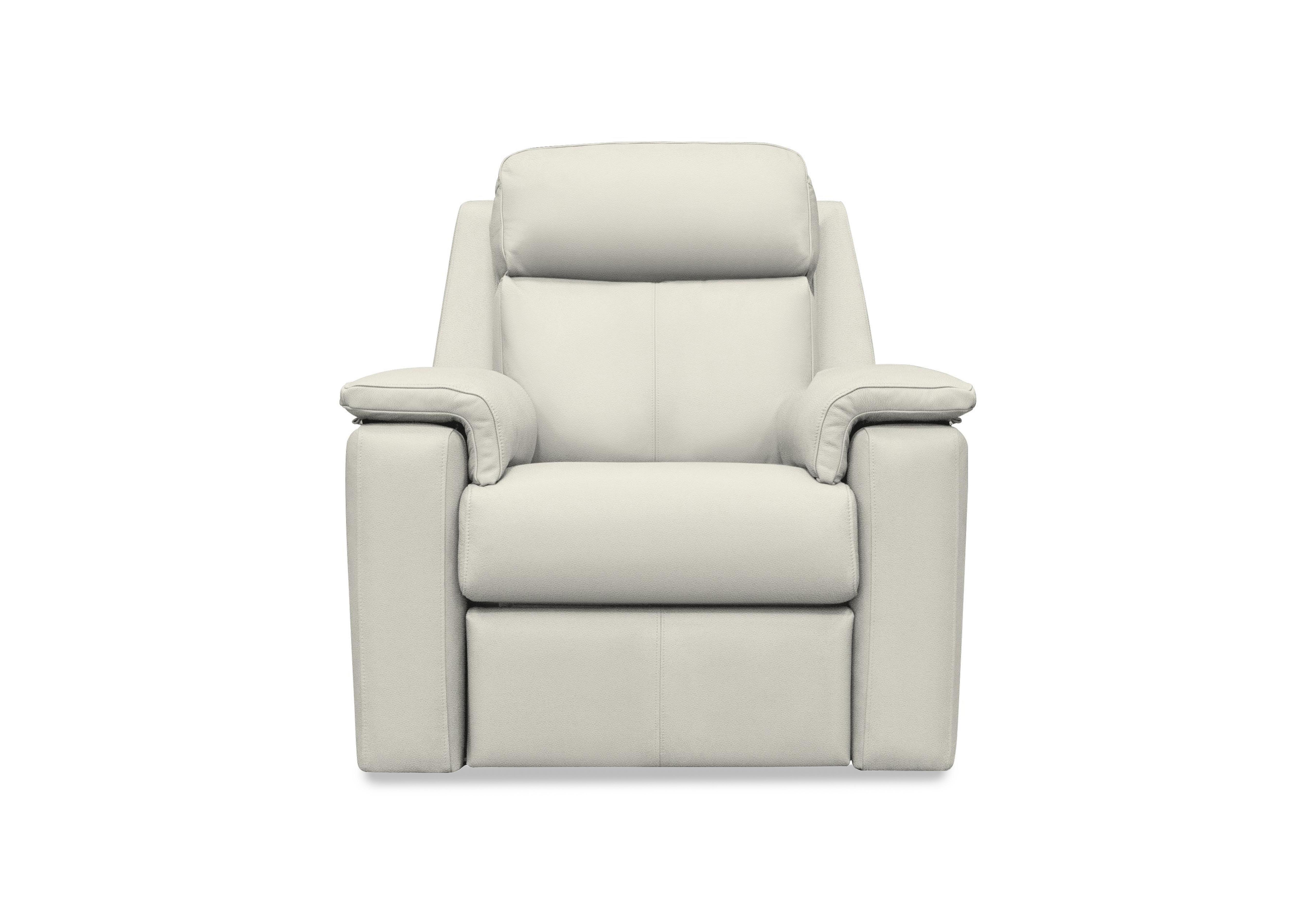 Thornbury Leather Power Recliner Chair with Power Headrest and Power Lumbar in H006 Oxford Light Grey on Furniture Village