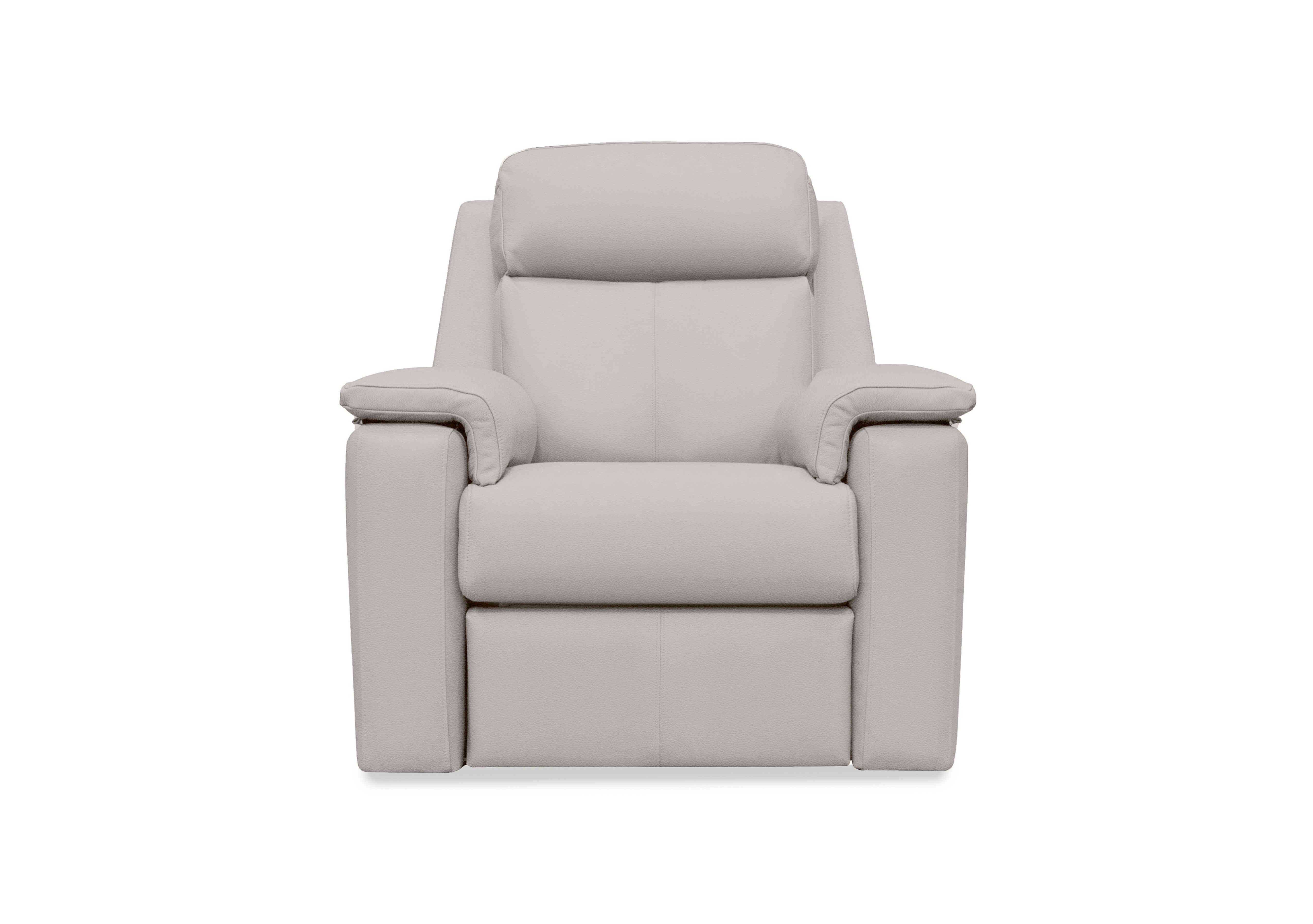 Thornbury Leather Power Recliner Chair with Power Headrest and Power Lumbar in L840 Cambridge Chalk on Furniture Village