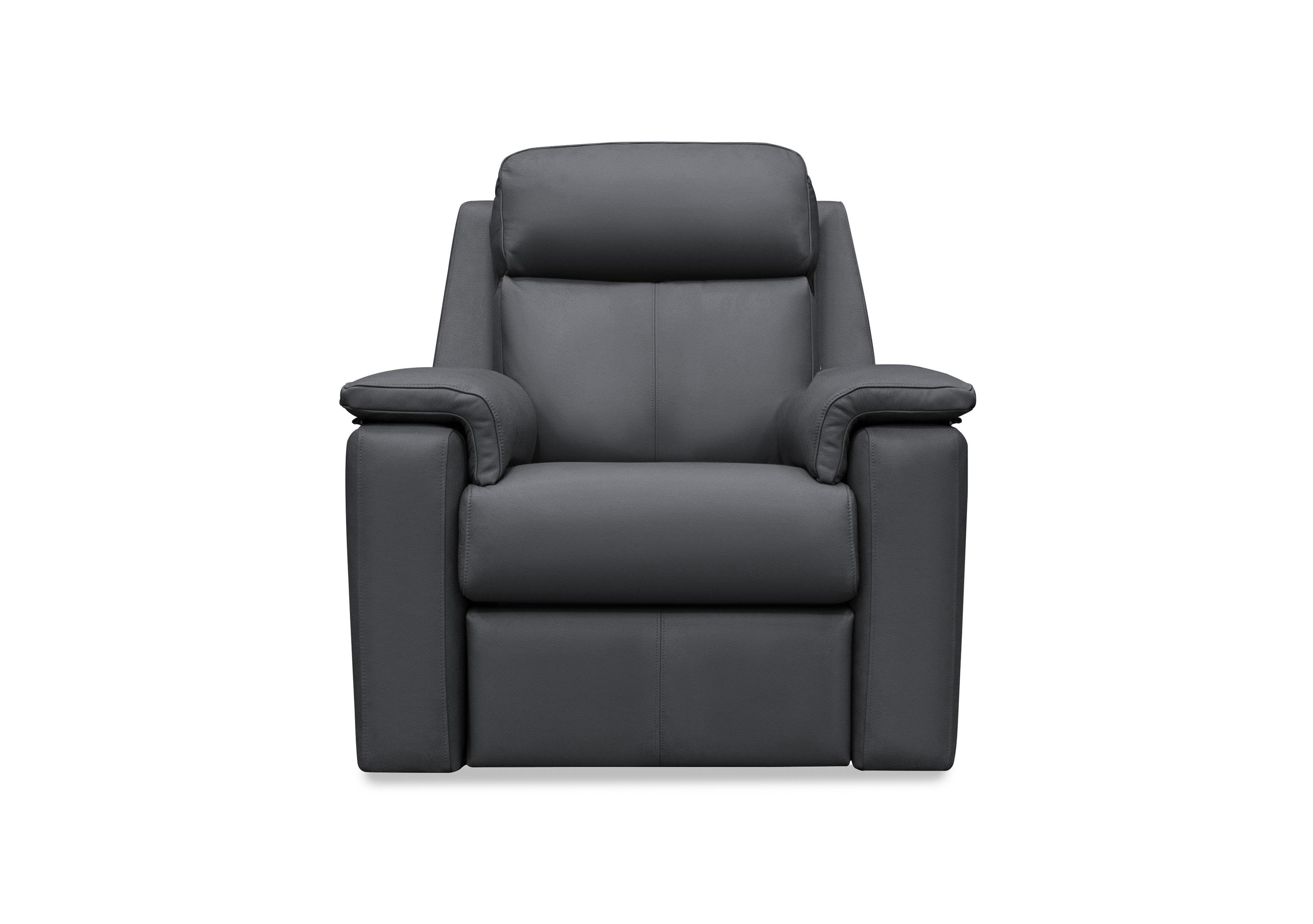 Thornbury Leather Power Recliner Chair with Power Headrest and Power Lumbar in L852 Cambridge Petrol Blue on Furniture Village