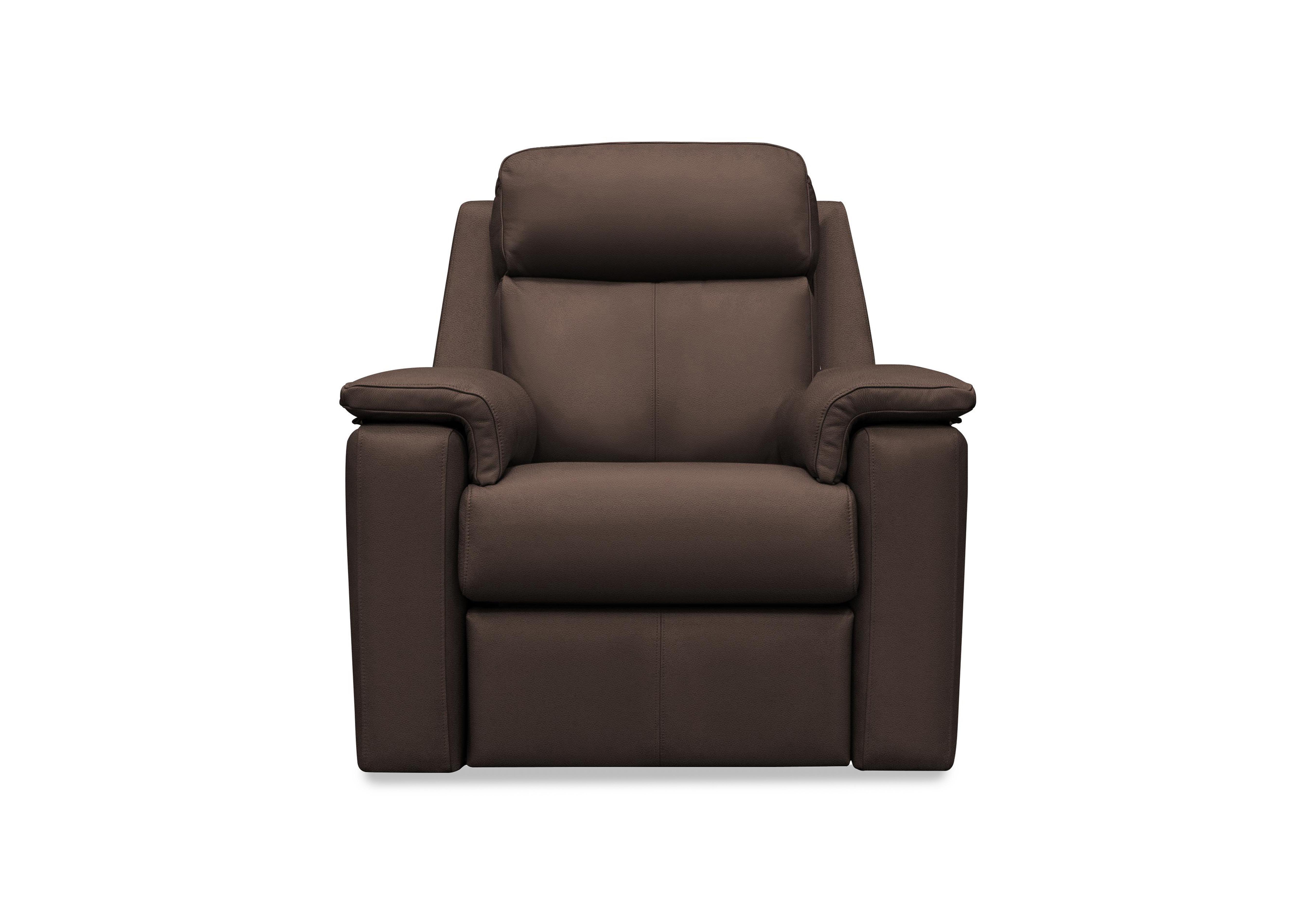 Thornbury Leather Power Recliner Chair with Power Headrest and Power Lumbar in P200 Capri Chocolate on Furniture Village