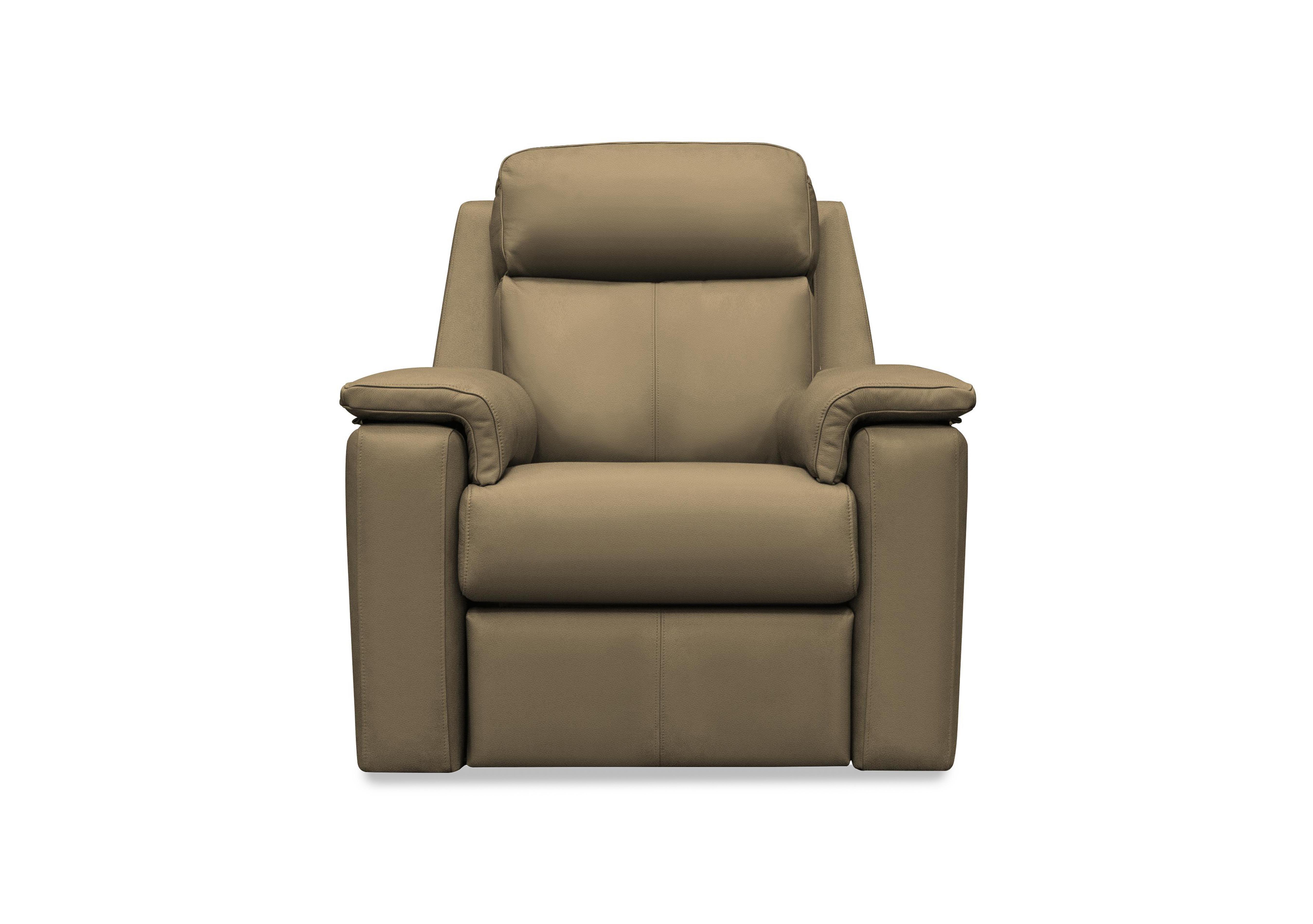 Thornbury Leather Power Recliner Chair with Power Headrest and Power Lumbar in P216 Capri Mushroom on Furniture Village