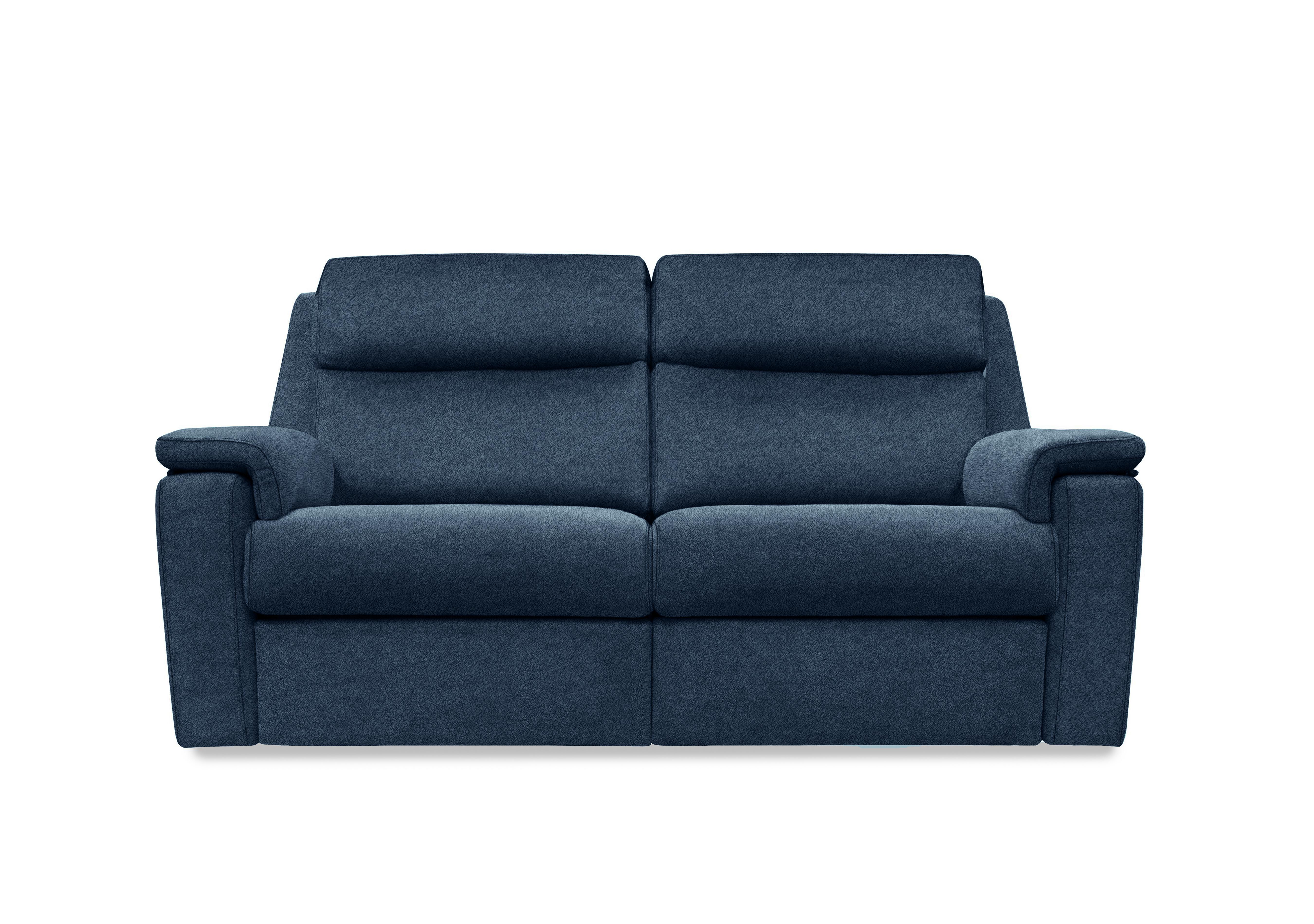 Thornbury 3 Seater Fabric Power Recliner Sofa with Power Headrests and Power Lumbar in A125 Stingray Indigo on Furniture Village