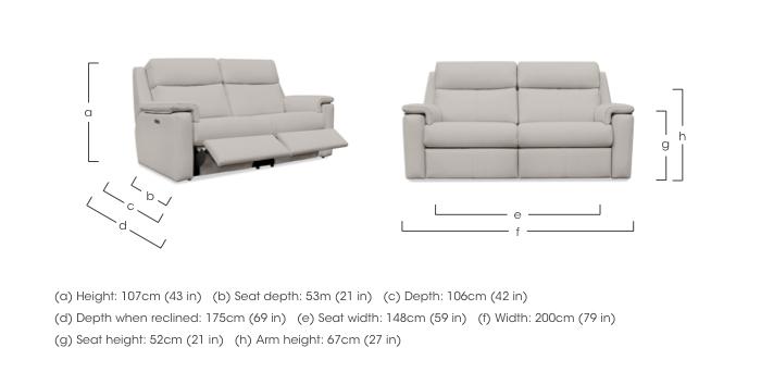 Thornbury 3 Seater Leather Power Recliner Sofa with Power Headrests and Power Lumbar in  on Furniture Village