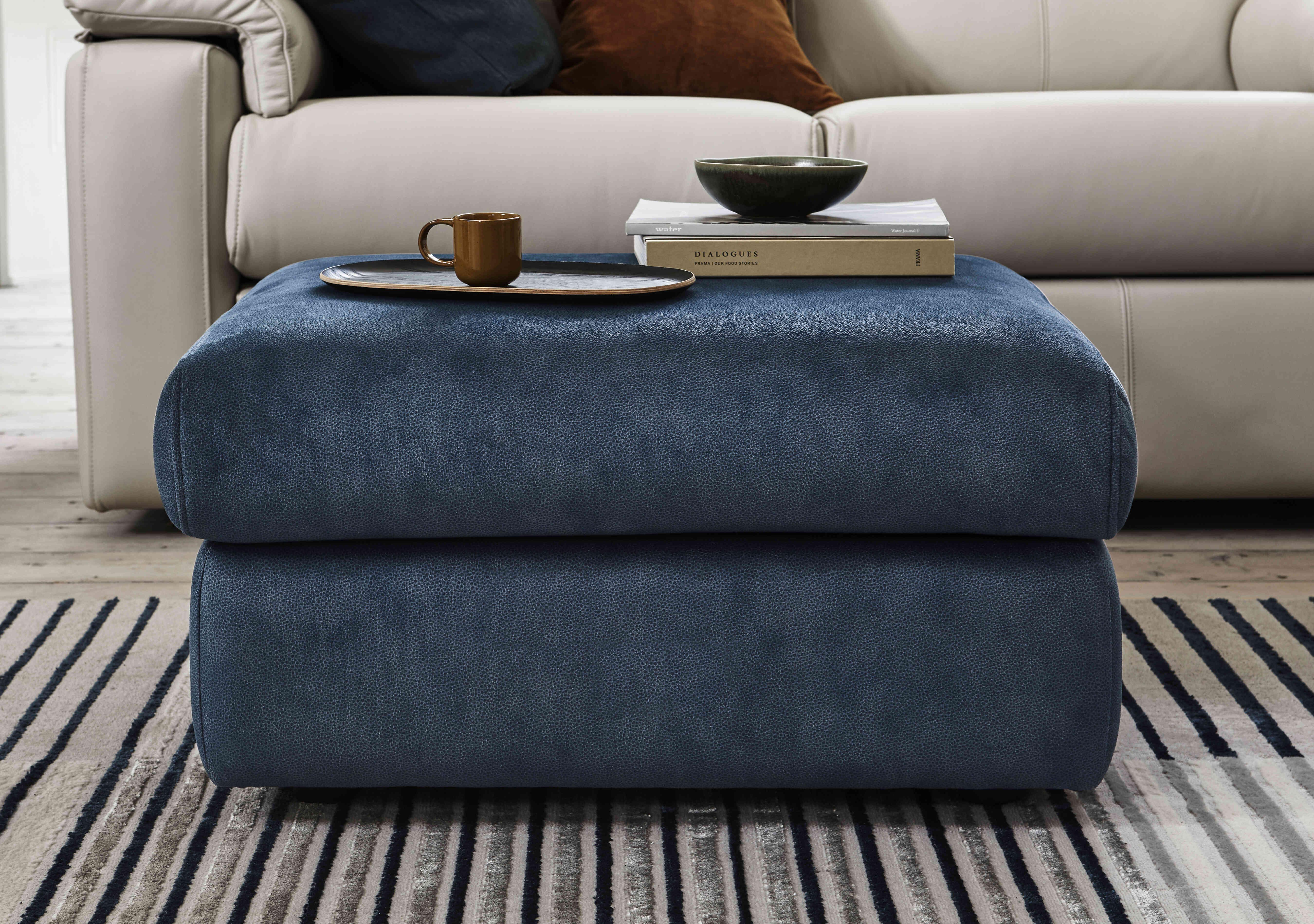 Thornbury Fabric Footstool in  on Furniture Village