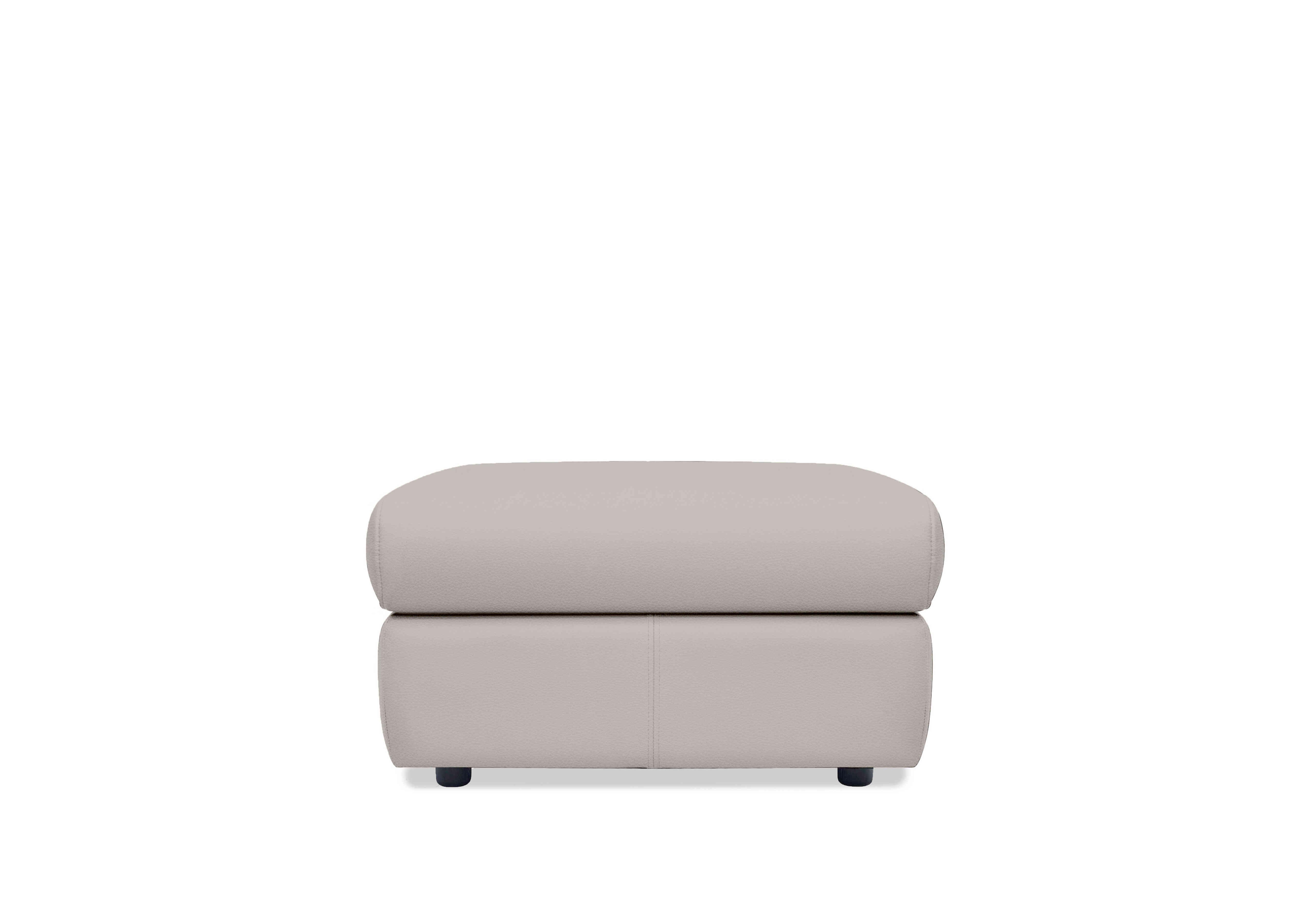 Thornbury Leather Footstool in L840 Cambridge Chalk on Furniture Village