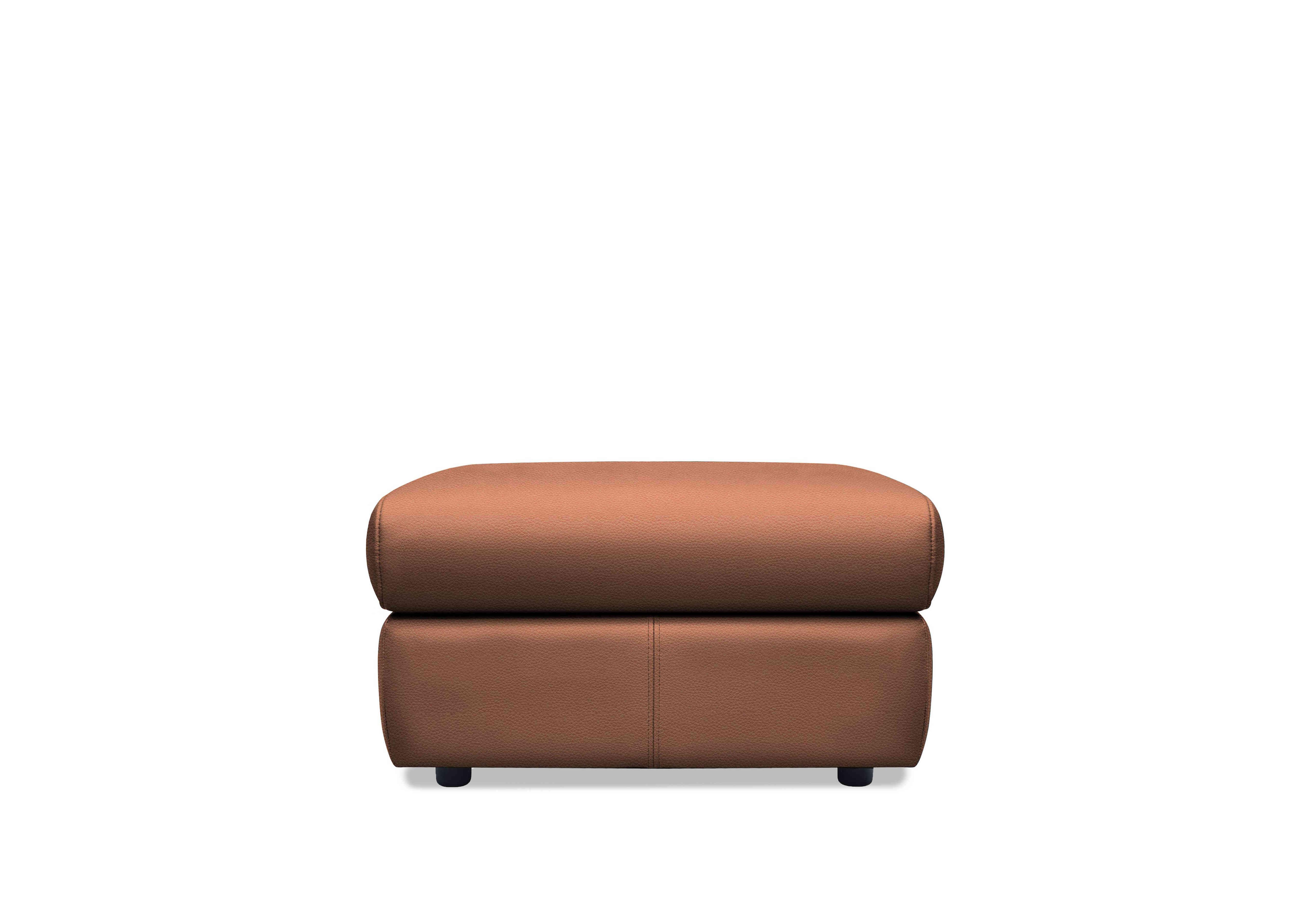 Thornbury Leather Footstool in L848 Cambridge Conker on Furniture Village