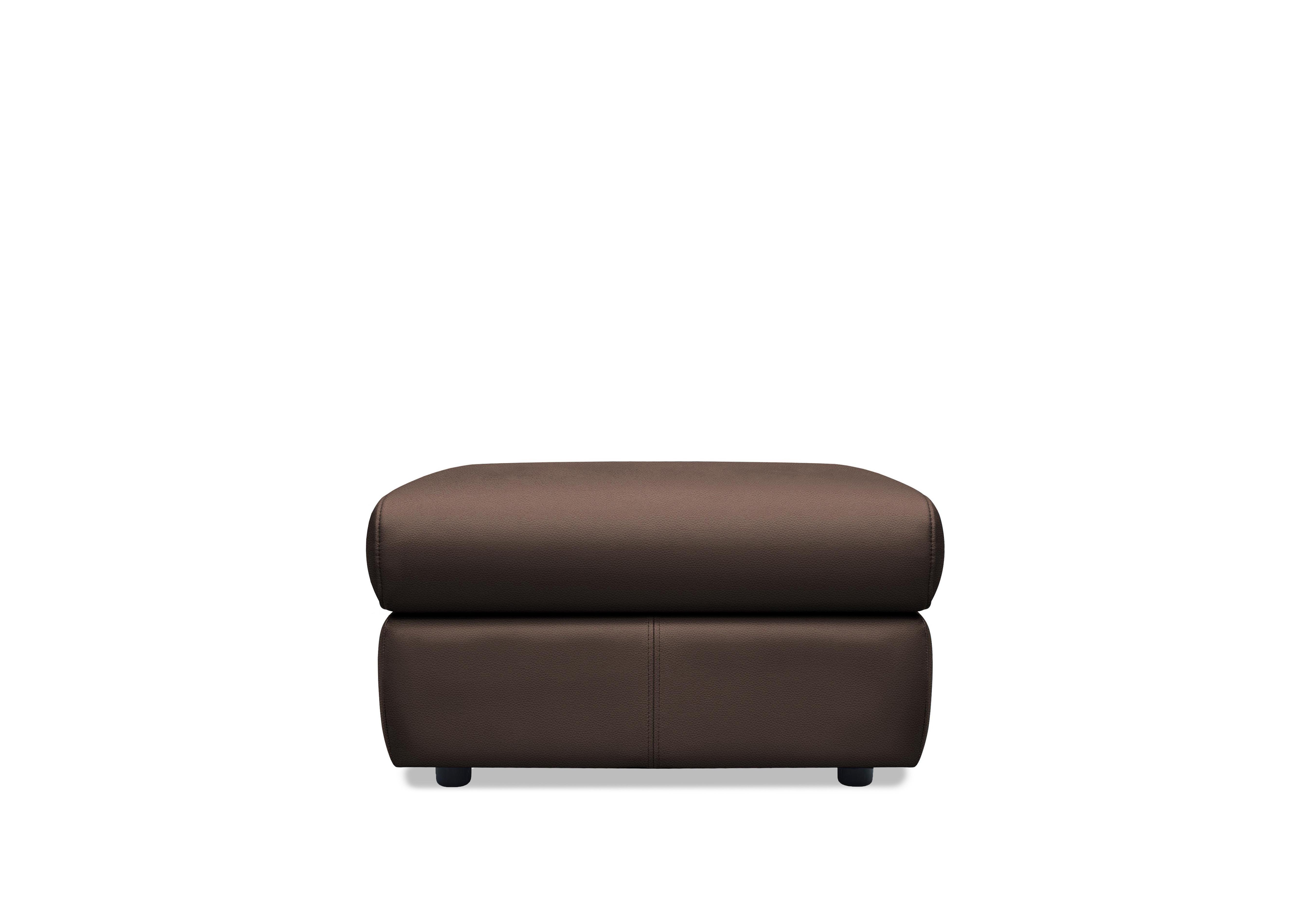 Thornbury Leather Footstool in P200 Capri Chocolate on Furniture Village