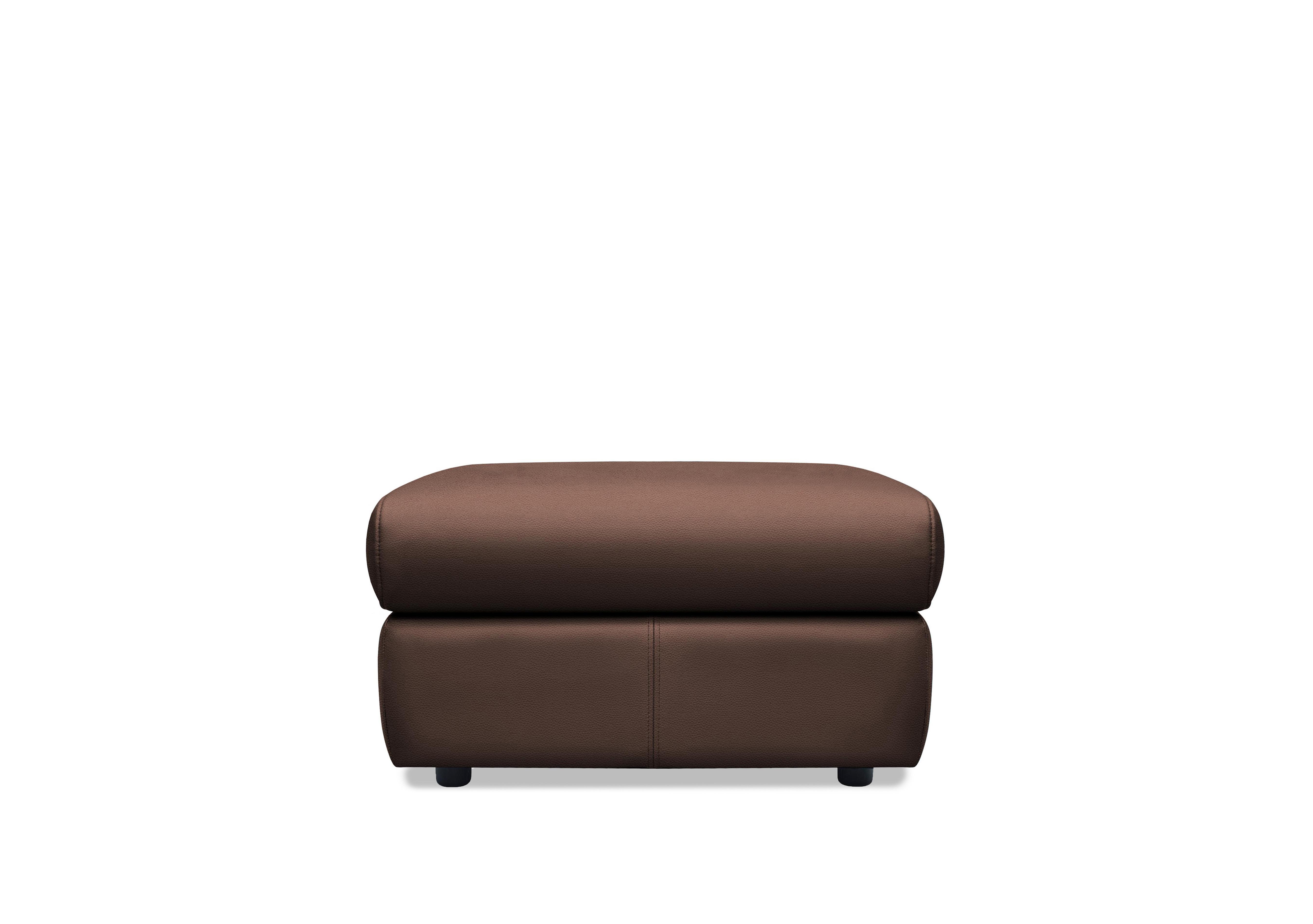 Thornbury Leather Footstool in P210 Capri Oak on Furniture Village